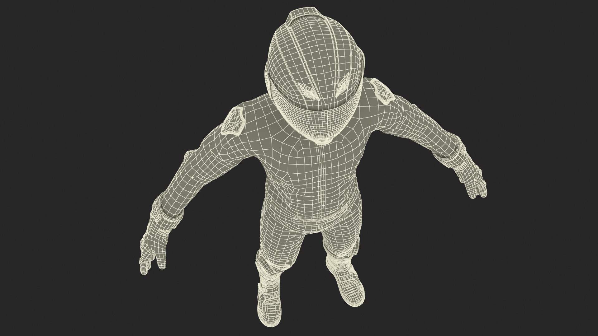 Bike Rider in Honda Motorcycle Race Suit Rigged 3D