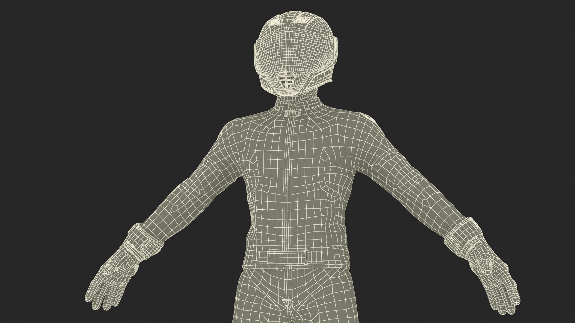 Bike Rider in Honda Motorcycle Race Suit Rigged 3D