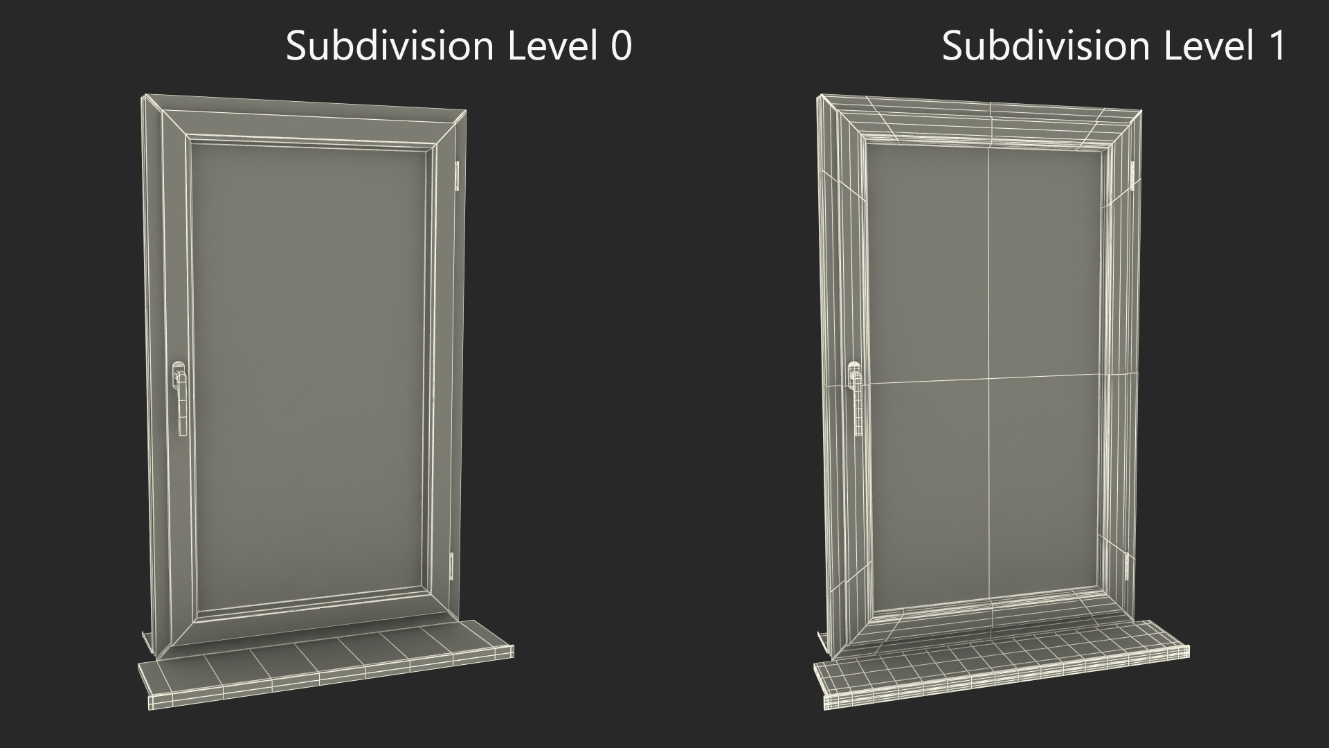 3D Plastic Casement Window model