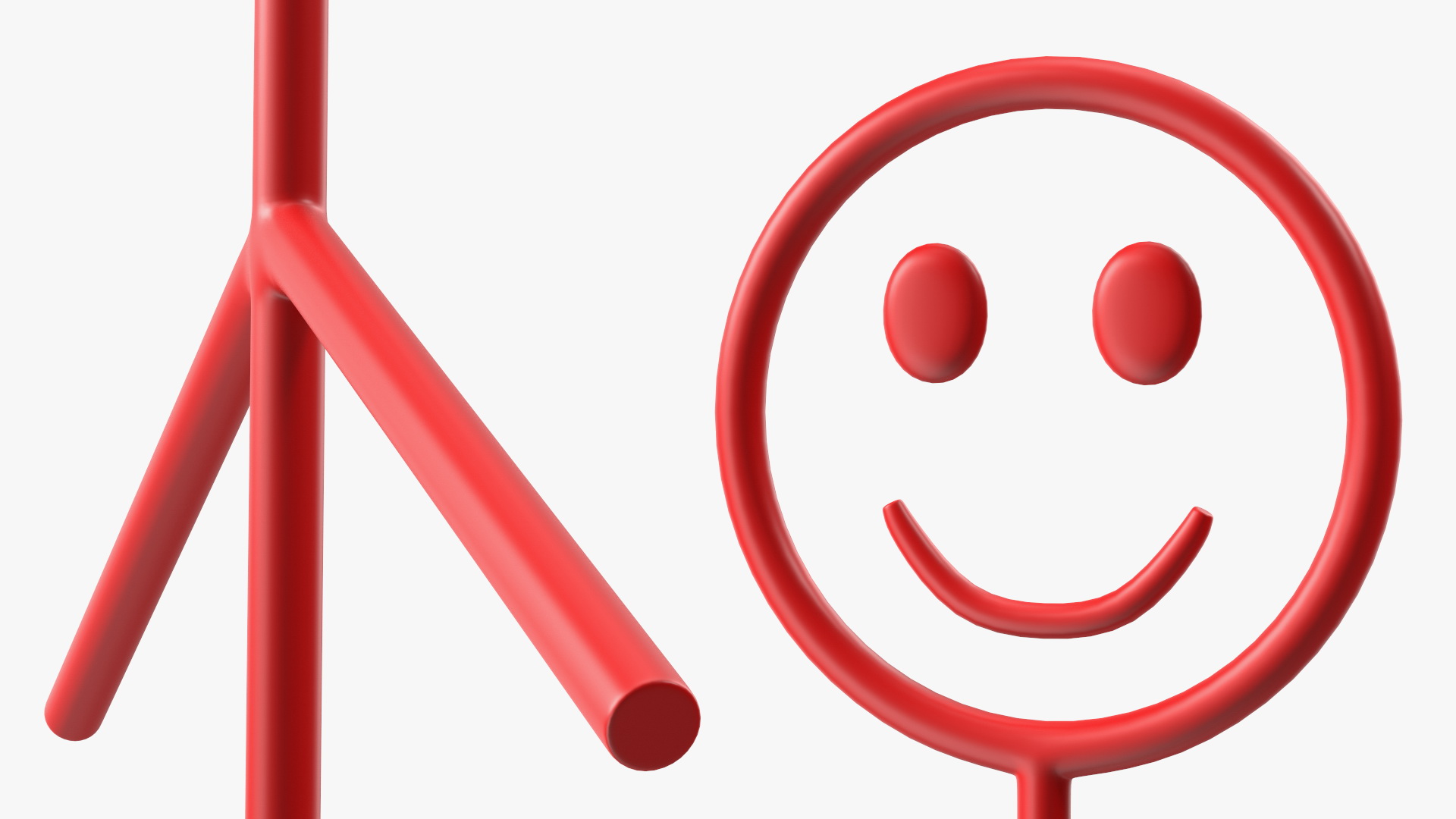 3D model Stickman Figure Red Rigged for Cinema 4D