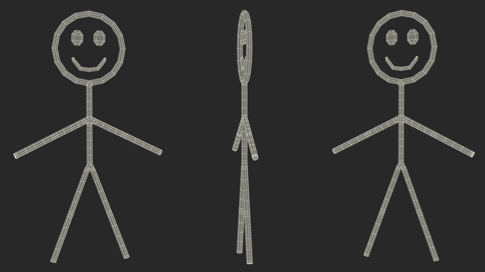 3D model Stickman Figure Red Rigged for Cinema 4D