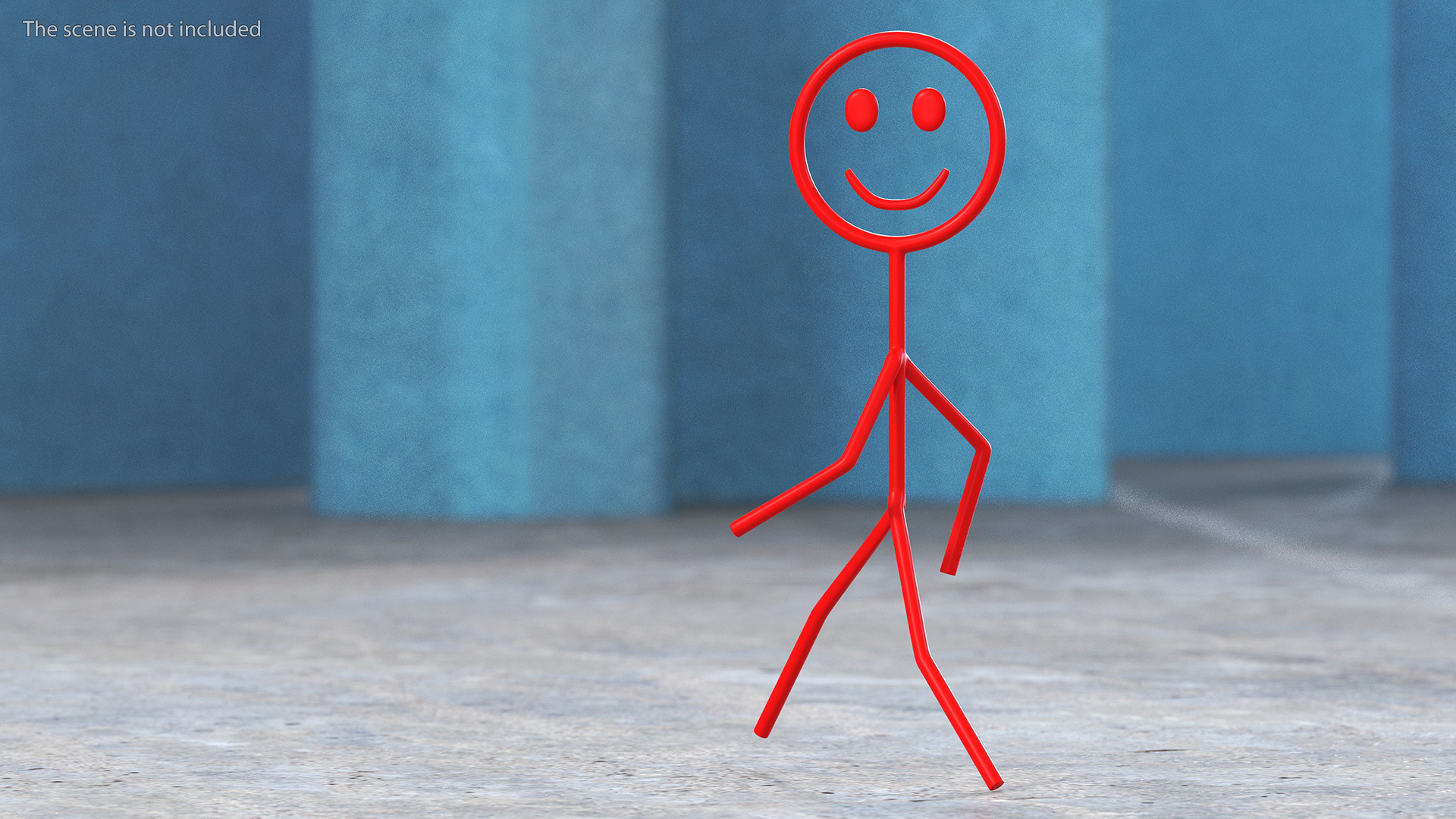 3D model Stickman Figure Red Rigged for Cinema 4D