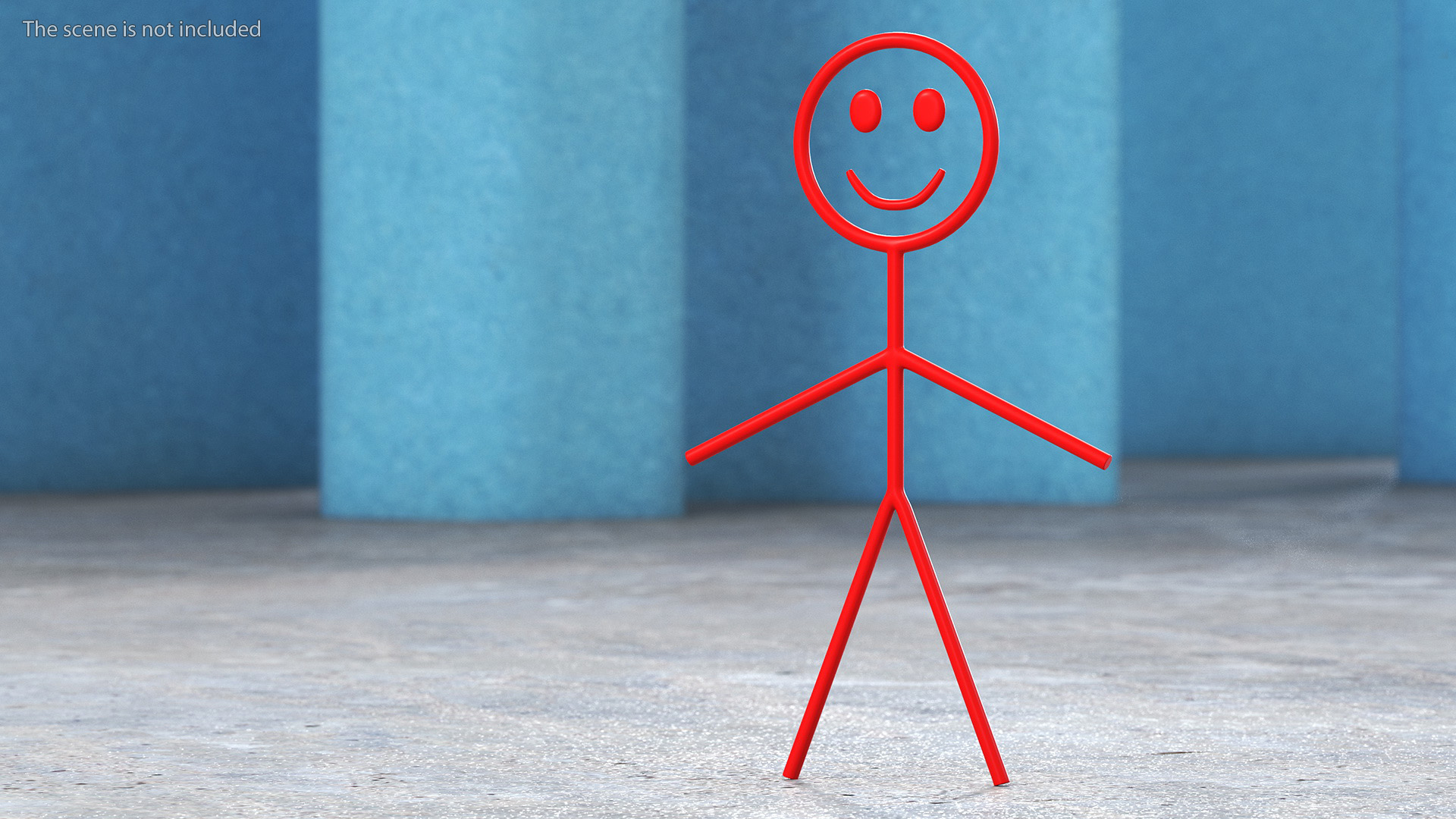3D model Stickman Figure Red Rigged for Cinema 4D