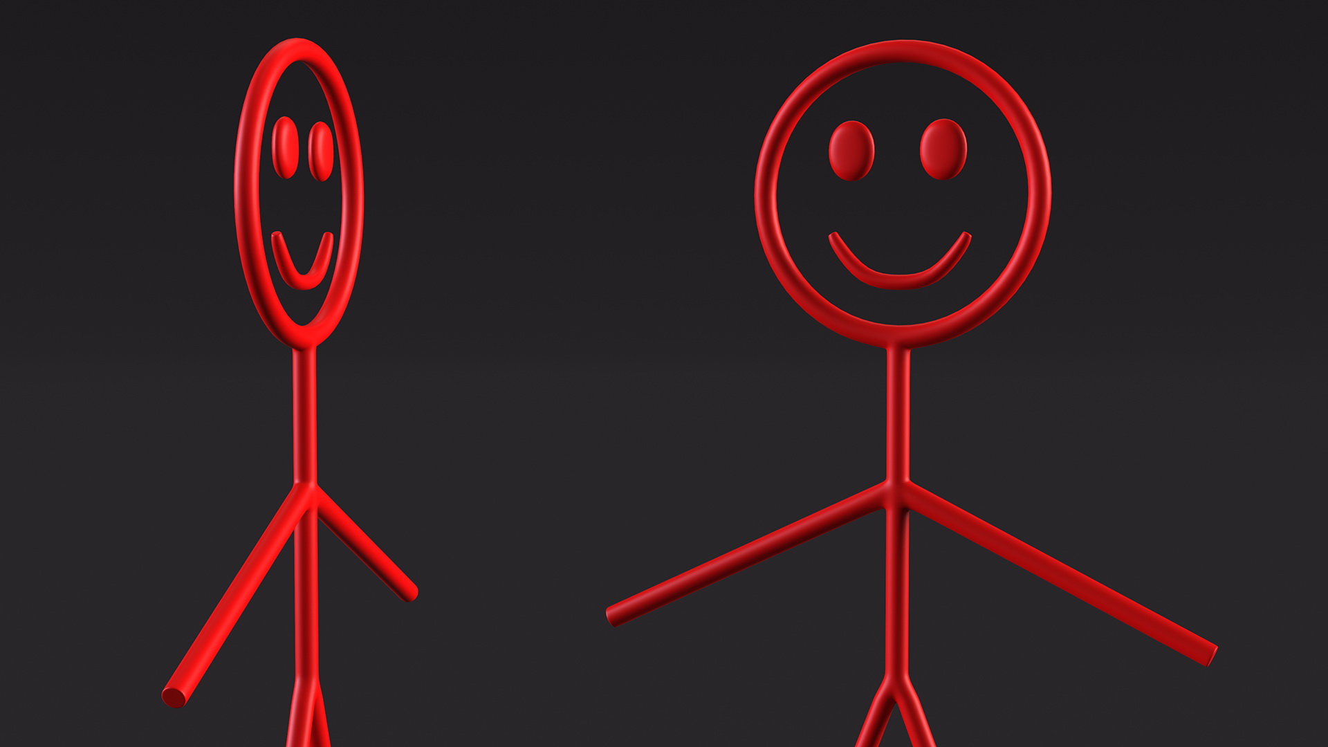 3D model Stickman Figure Red Rigged for Cinema 4D