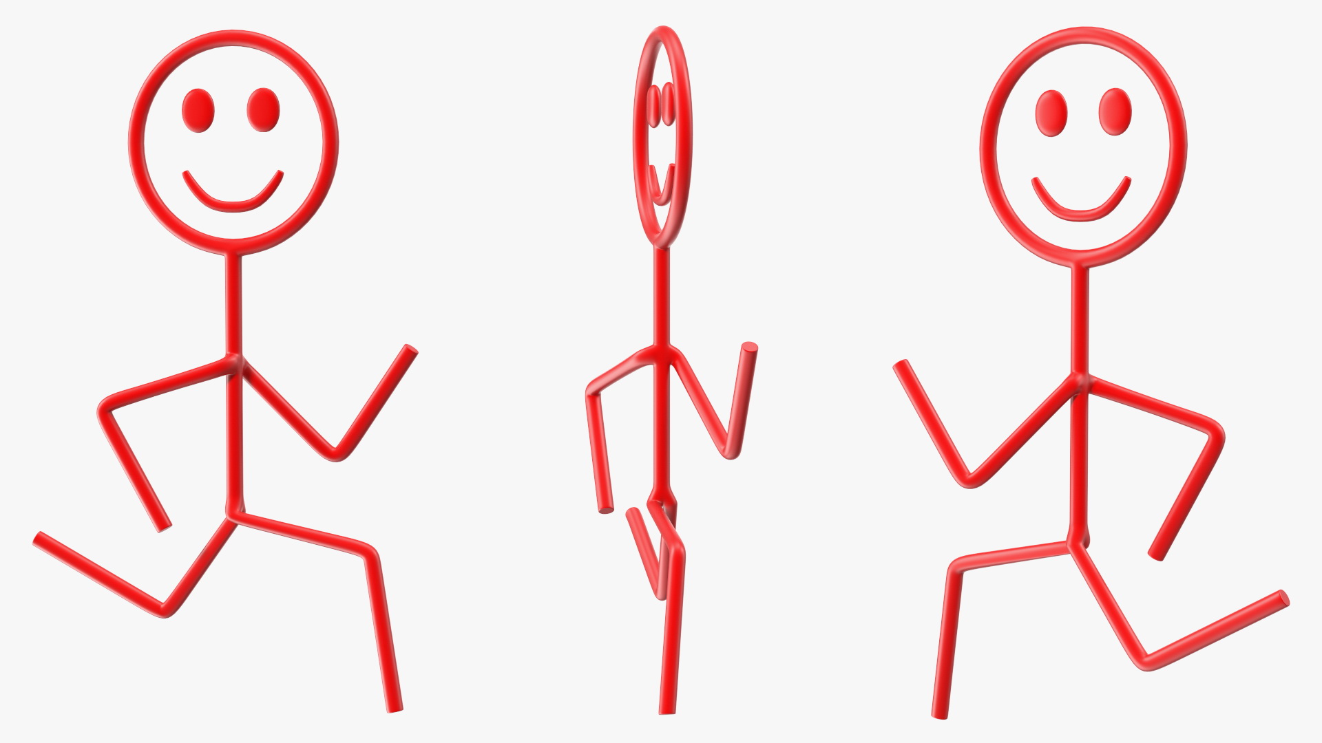 3D model Stickman Figure Red Rigged for Cinema 4D