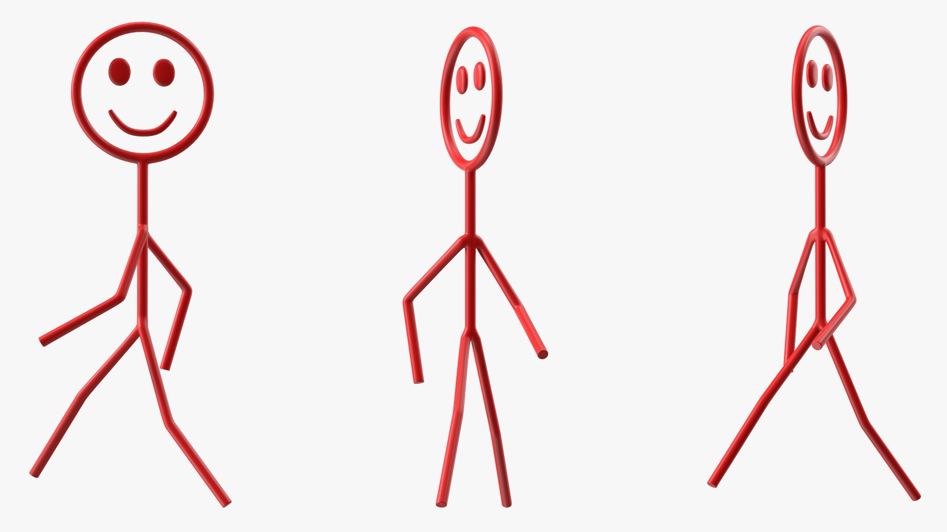 3D model Stickman Figure Red Rigged for Cinema 4D