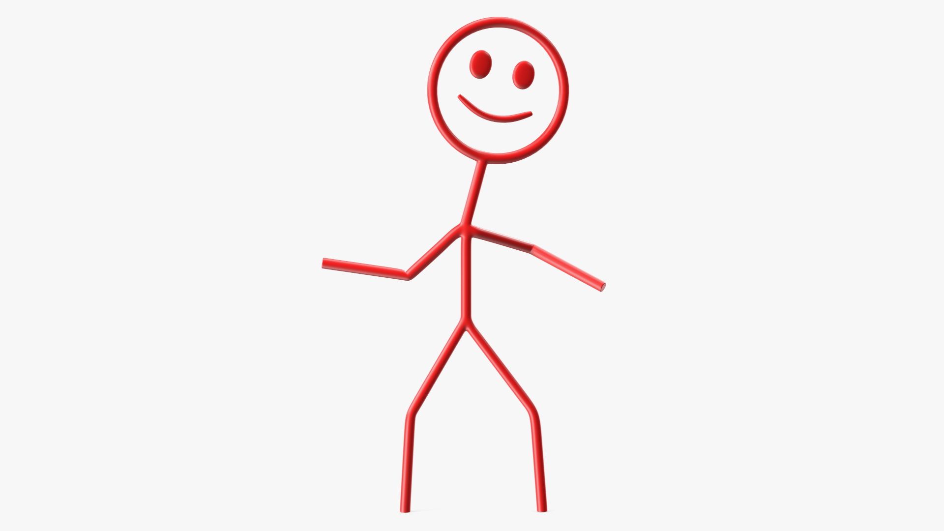 3D model Stickman Figure Red Rigged for Cinema 4D