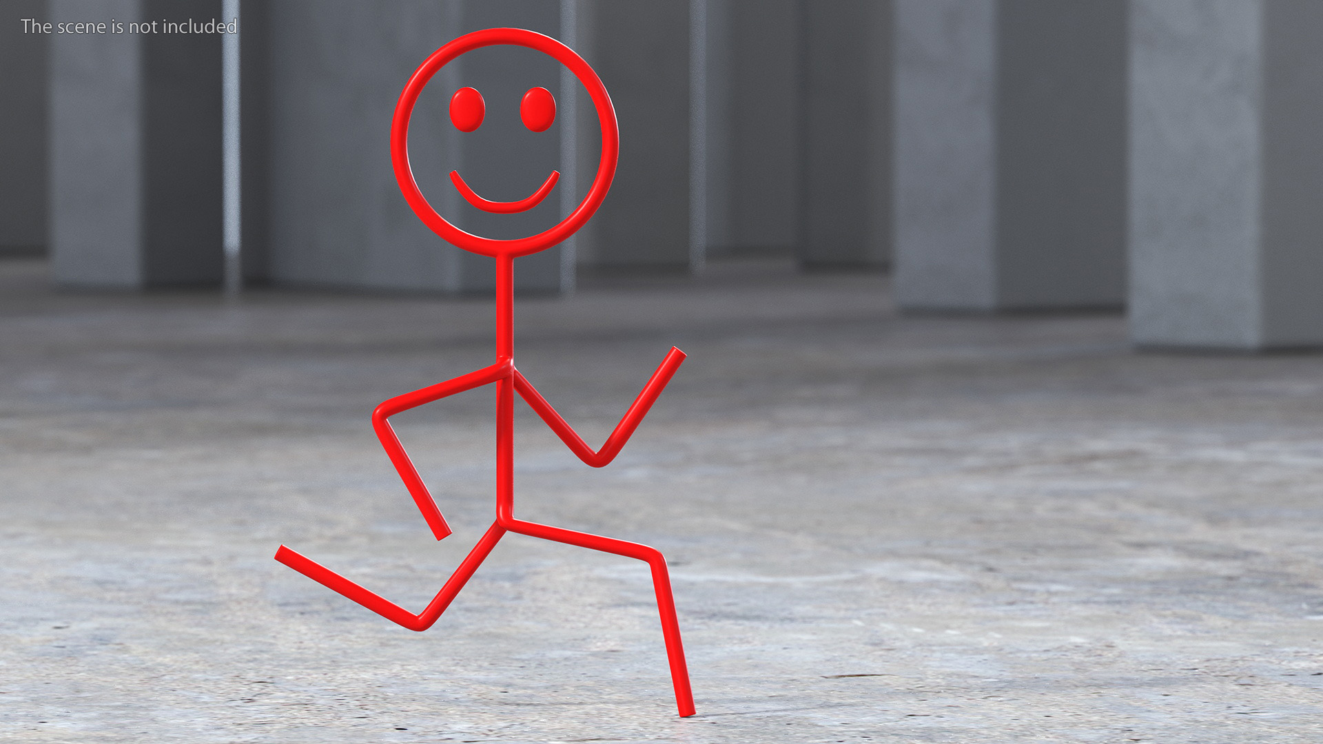 3D model Stickman Figure Red Rigged for Cinema 4D