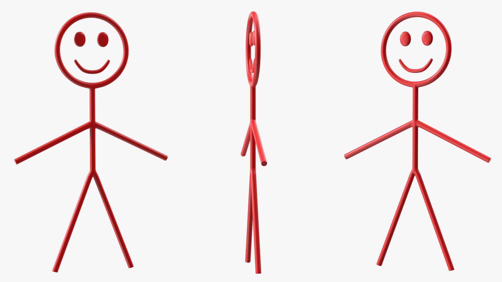 3D model Stickman Figure Red Rigged for Cinema 4D
