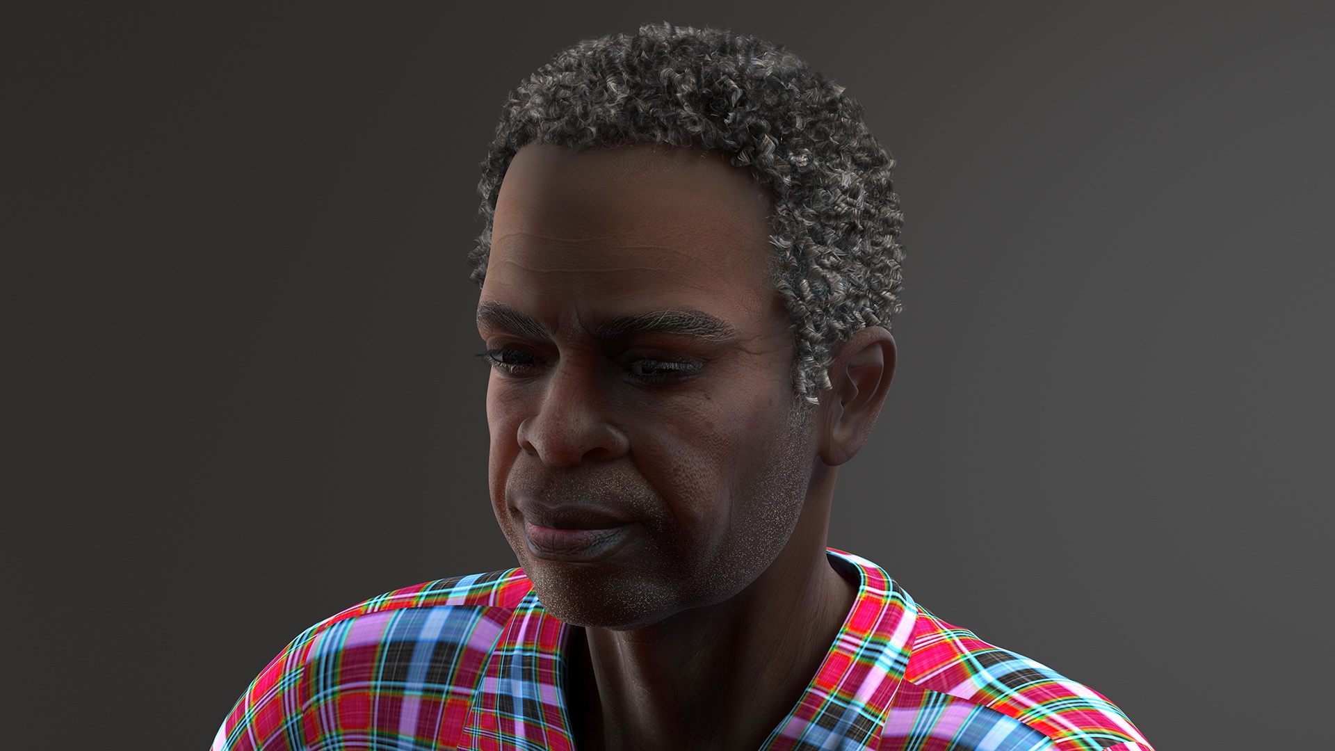 Gardener Afro American Old Gentleman Working 3D model