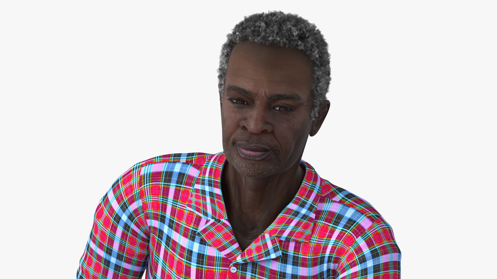 Gardener Afro American Old Gentleman Working 3D model