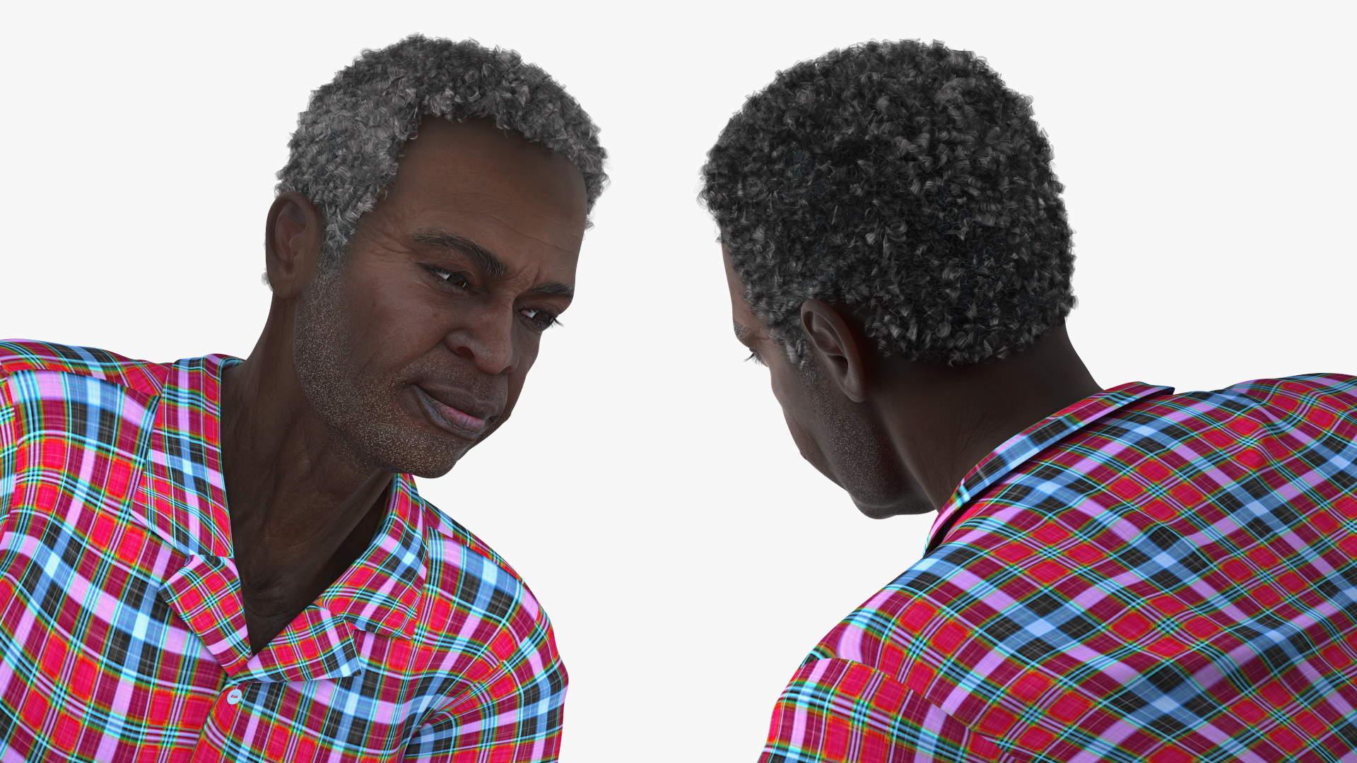 Gardener Afro American Old Gentleman Working 3D model
