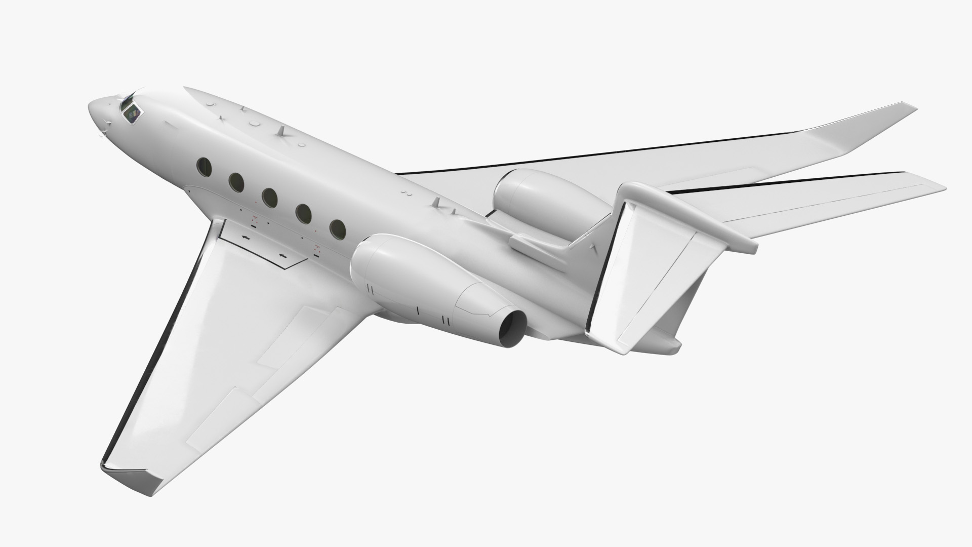 3D Twin Engine Business Jet Flight