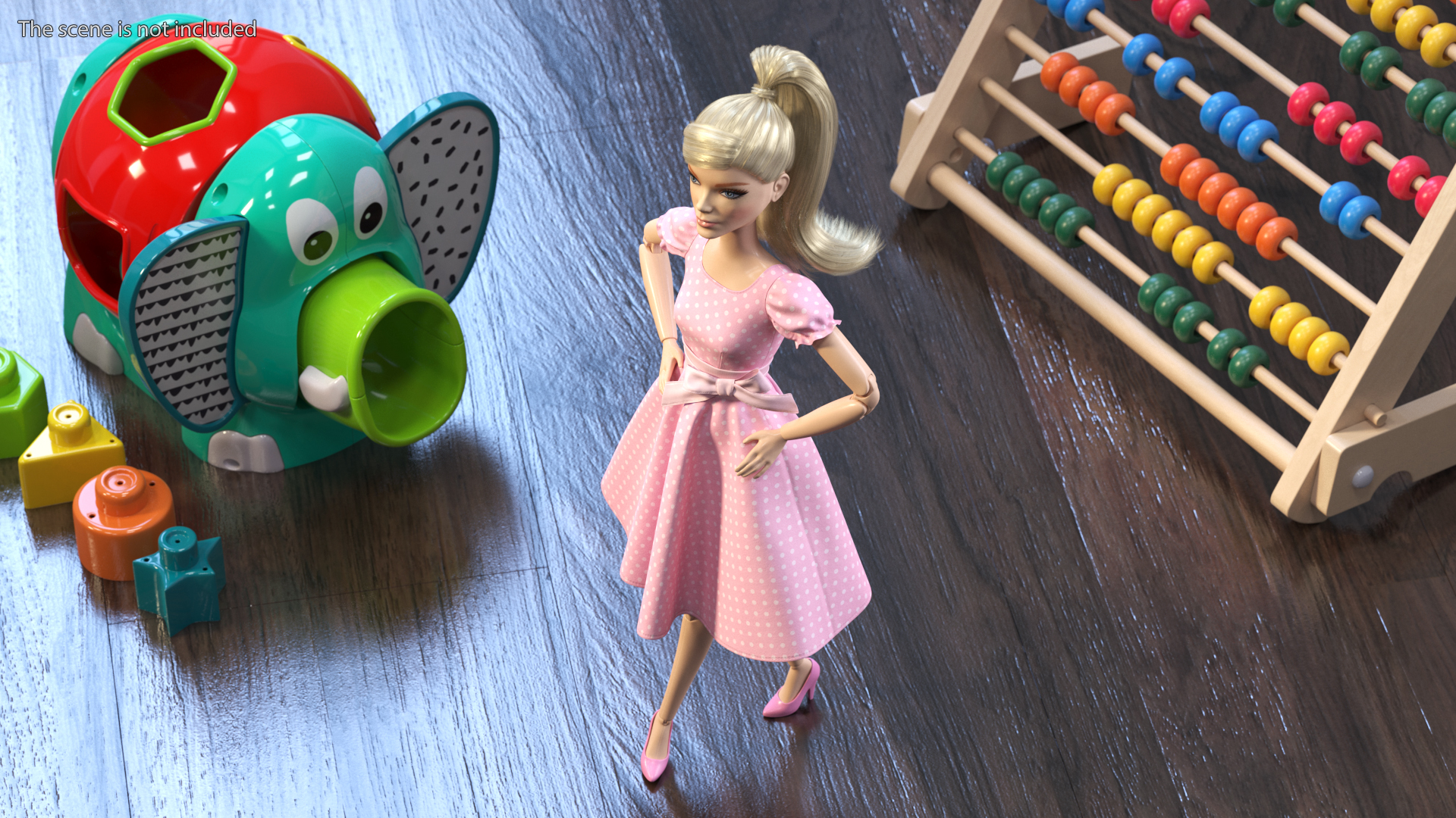 Barbie Doll in Pink Dress Rigged 3D
