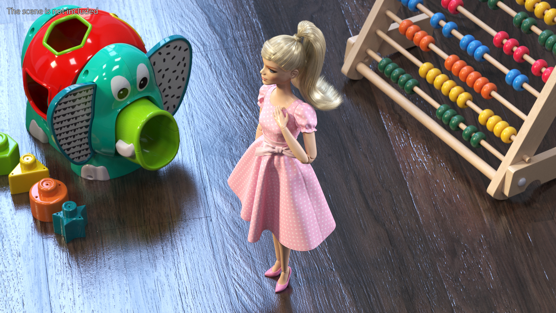 Barbie Doll in Pink Dress Rigged 3D