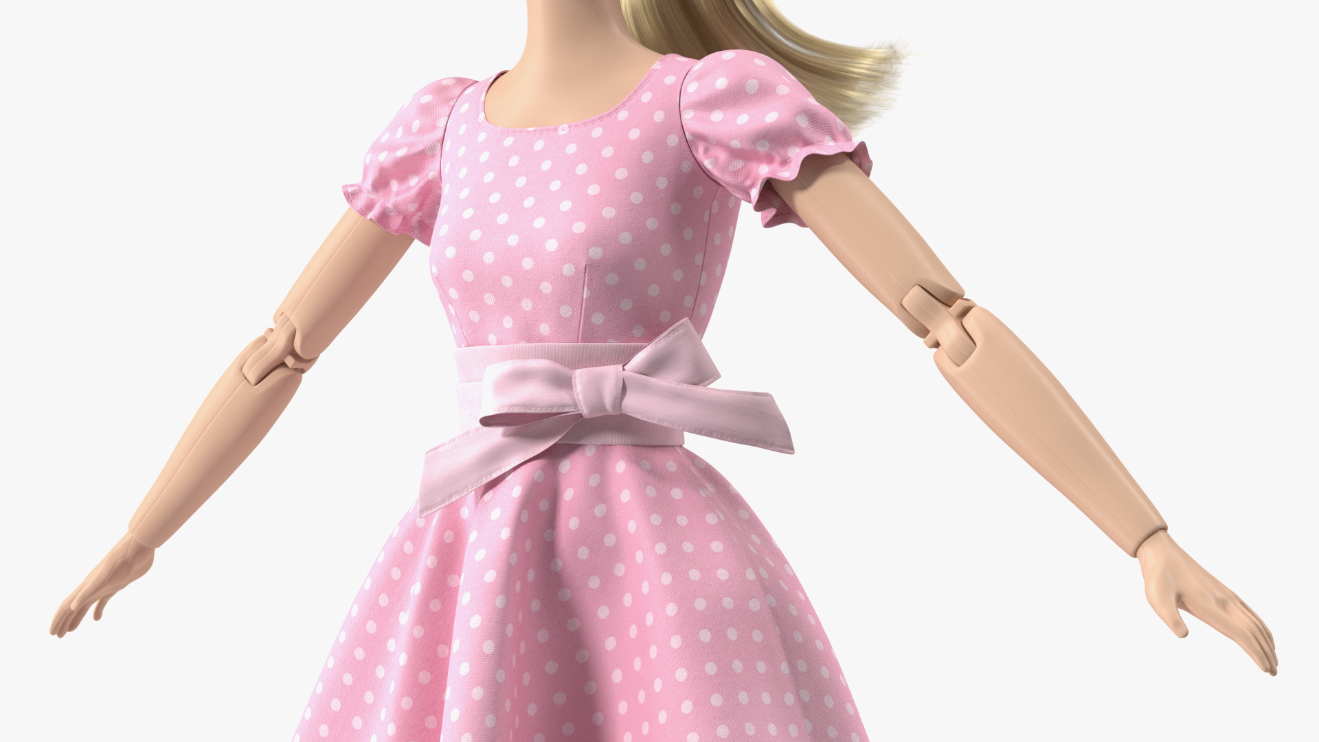 Barbie Doll in Pink Dress Rigged 3D