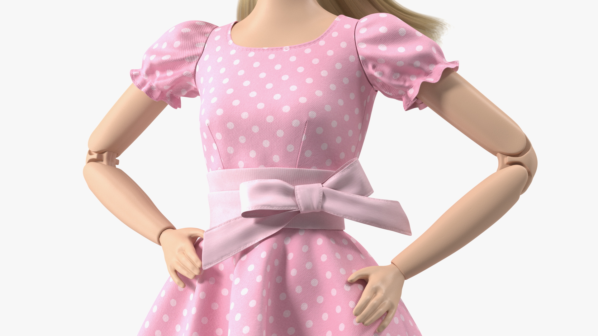 Barbie Doll in Pink Dress Rigged 3D