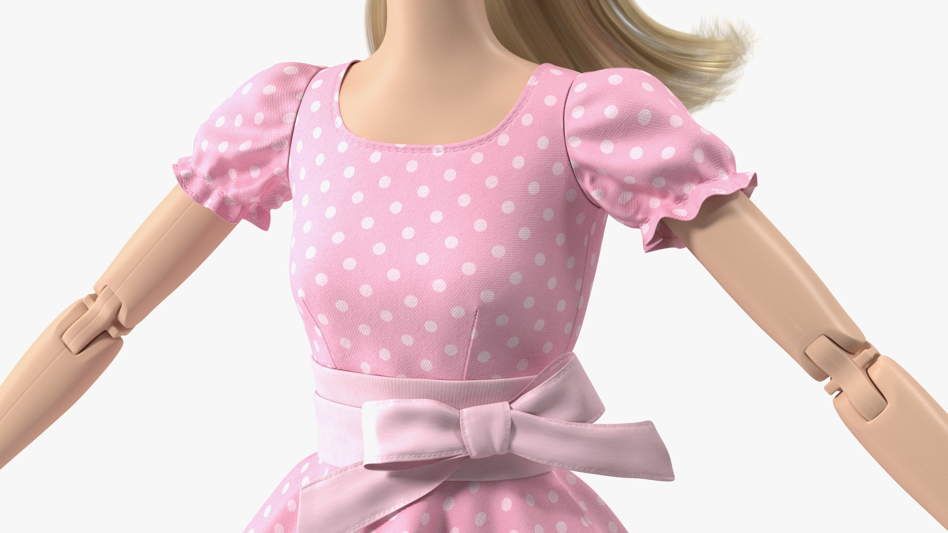 Barbie Doll in Pink Dress Rigged 3D