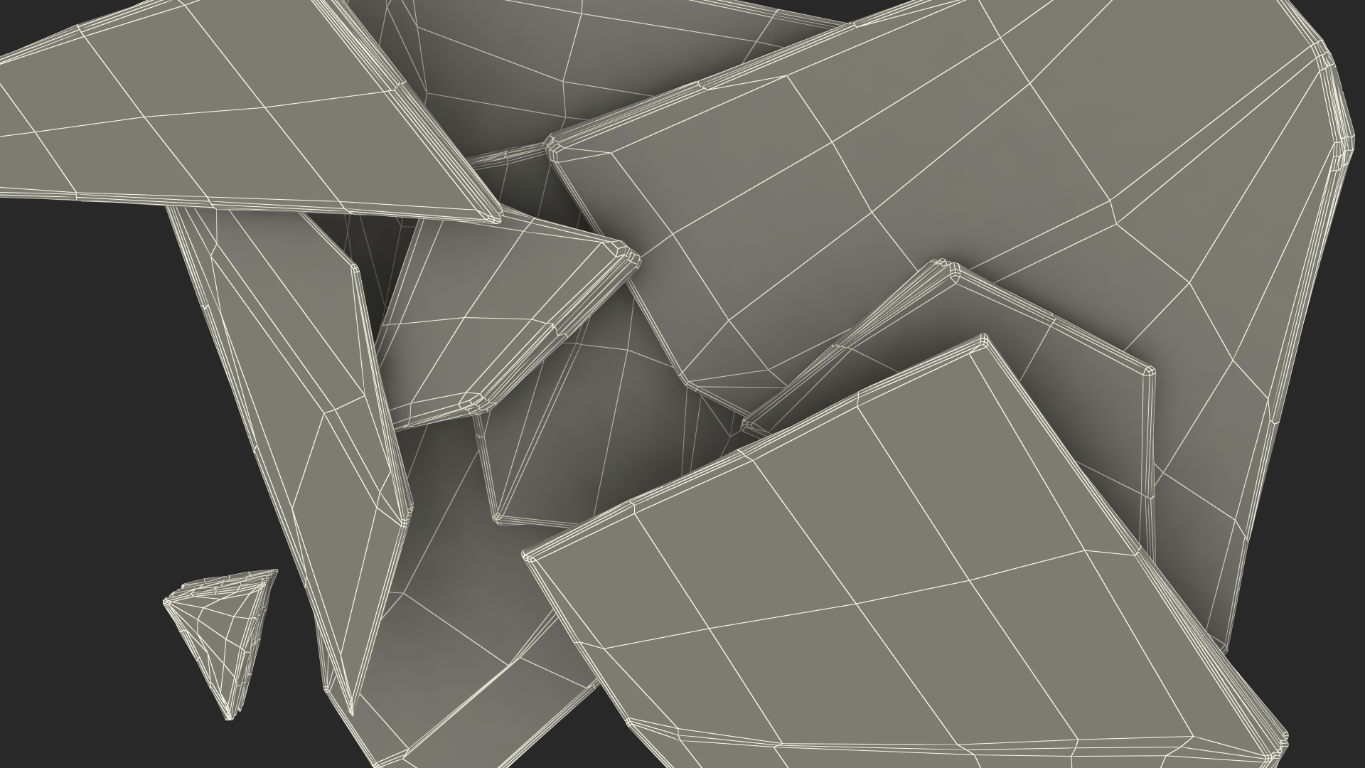 Broken Glass Fragments 3D