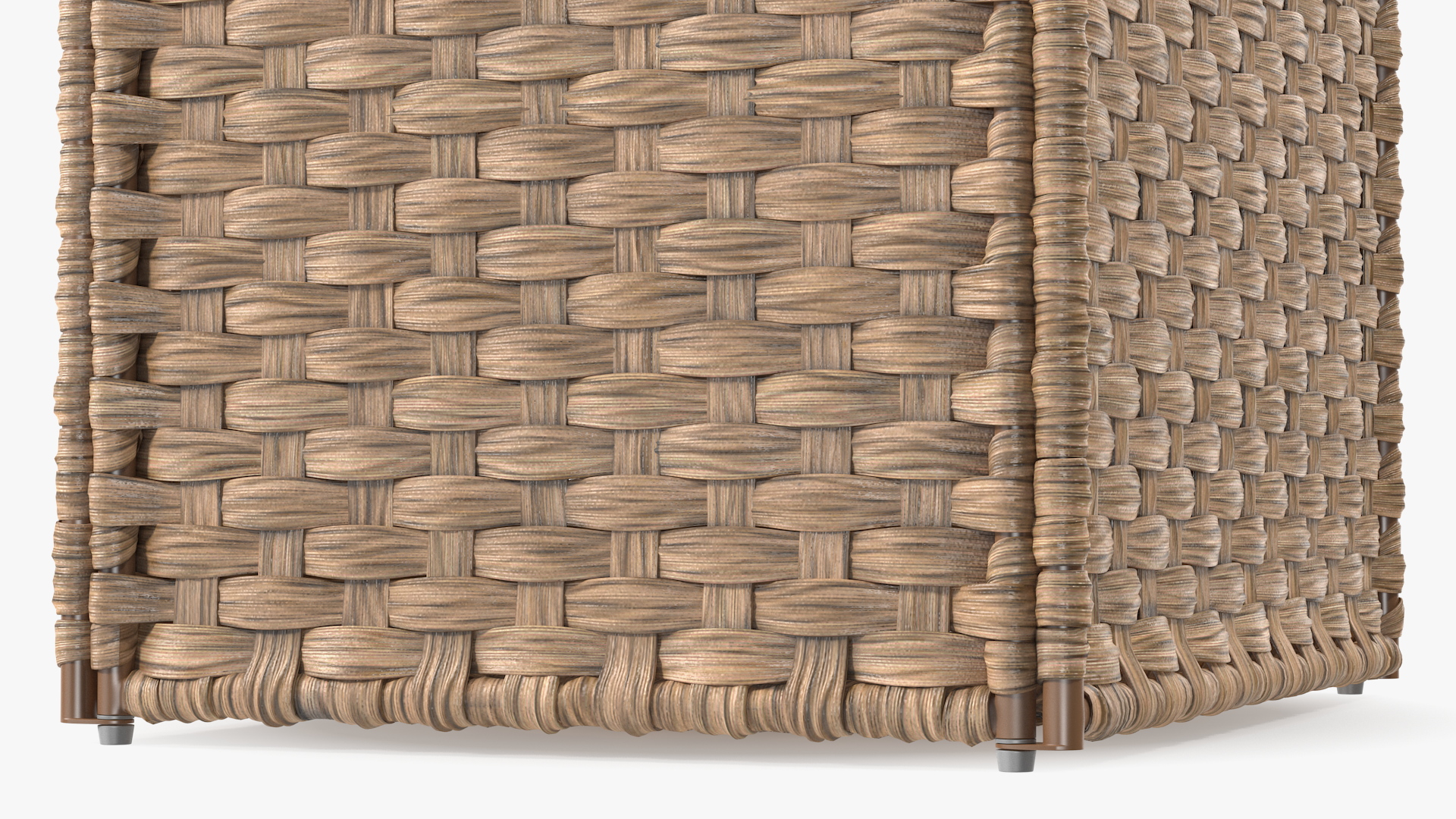 Wicker Laundry Basket Beige 3D