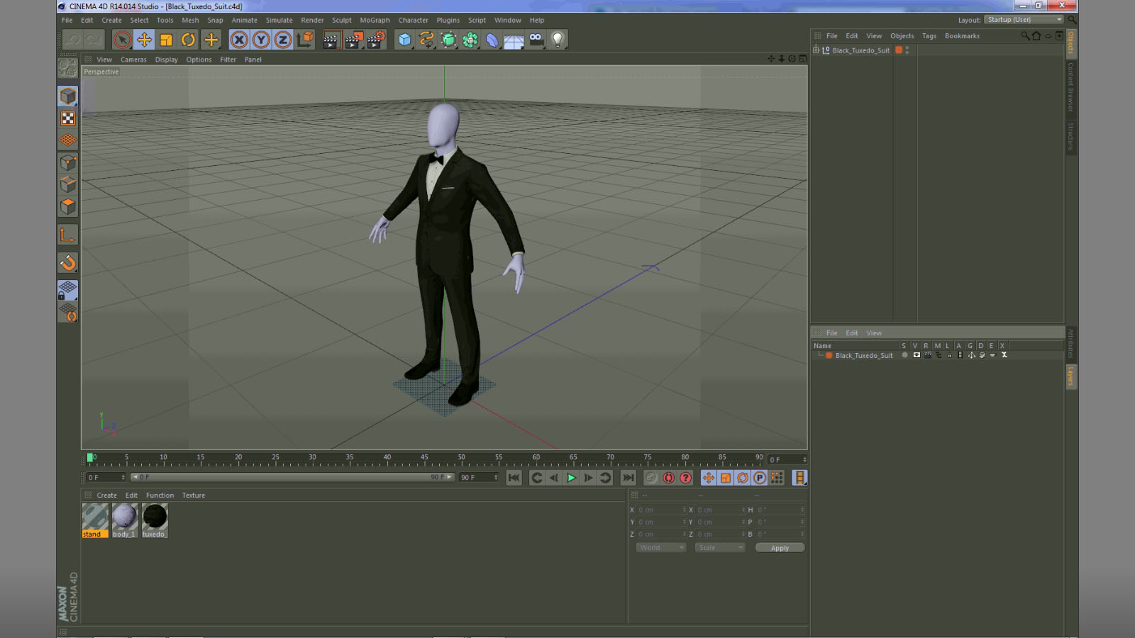 Black Tuxedo Suit 3D