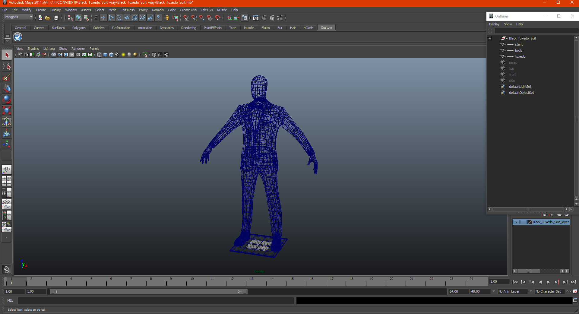 Black Tuxedo Suit 3D