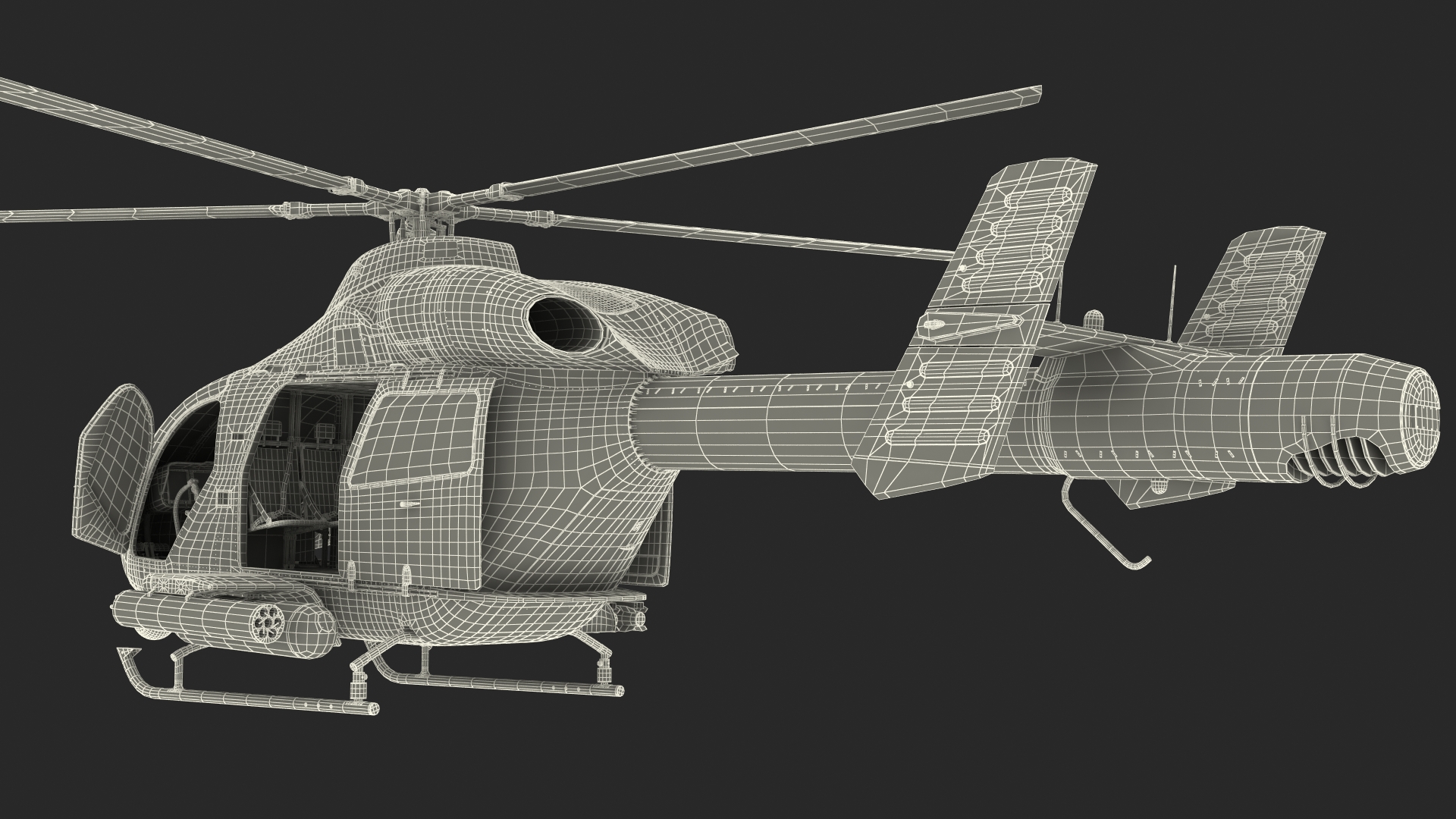 3D Attack Helicopter Rigged for Cinema 4D model