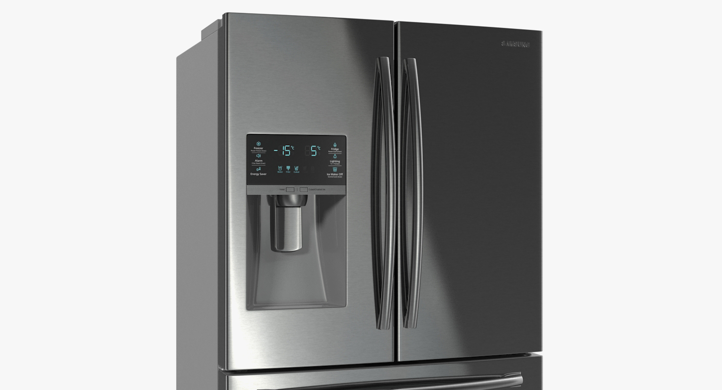 Refrigerator Samsung 4 Door with FlexZone Drawer Steel 3D model