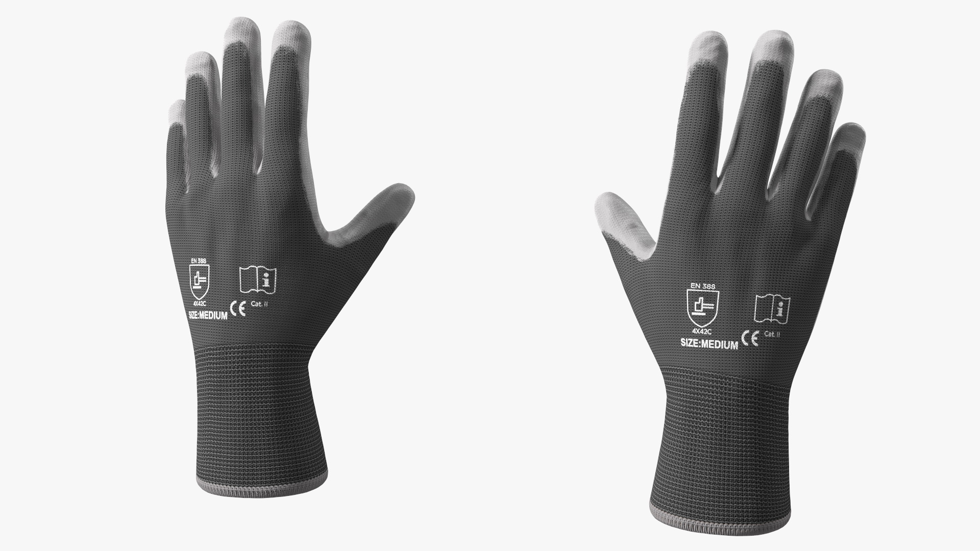 3D Safety Work Gloves Gray model
