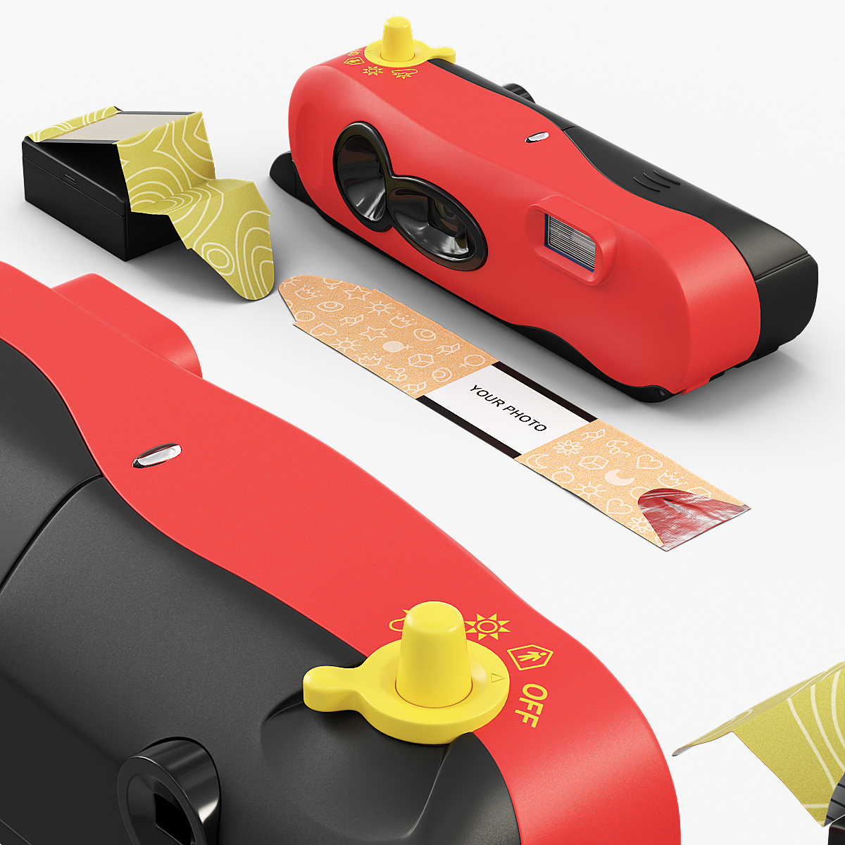 Instant Camera with Cartridge and Photo 3D model preview