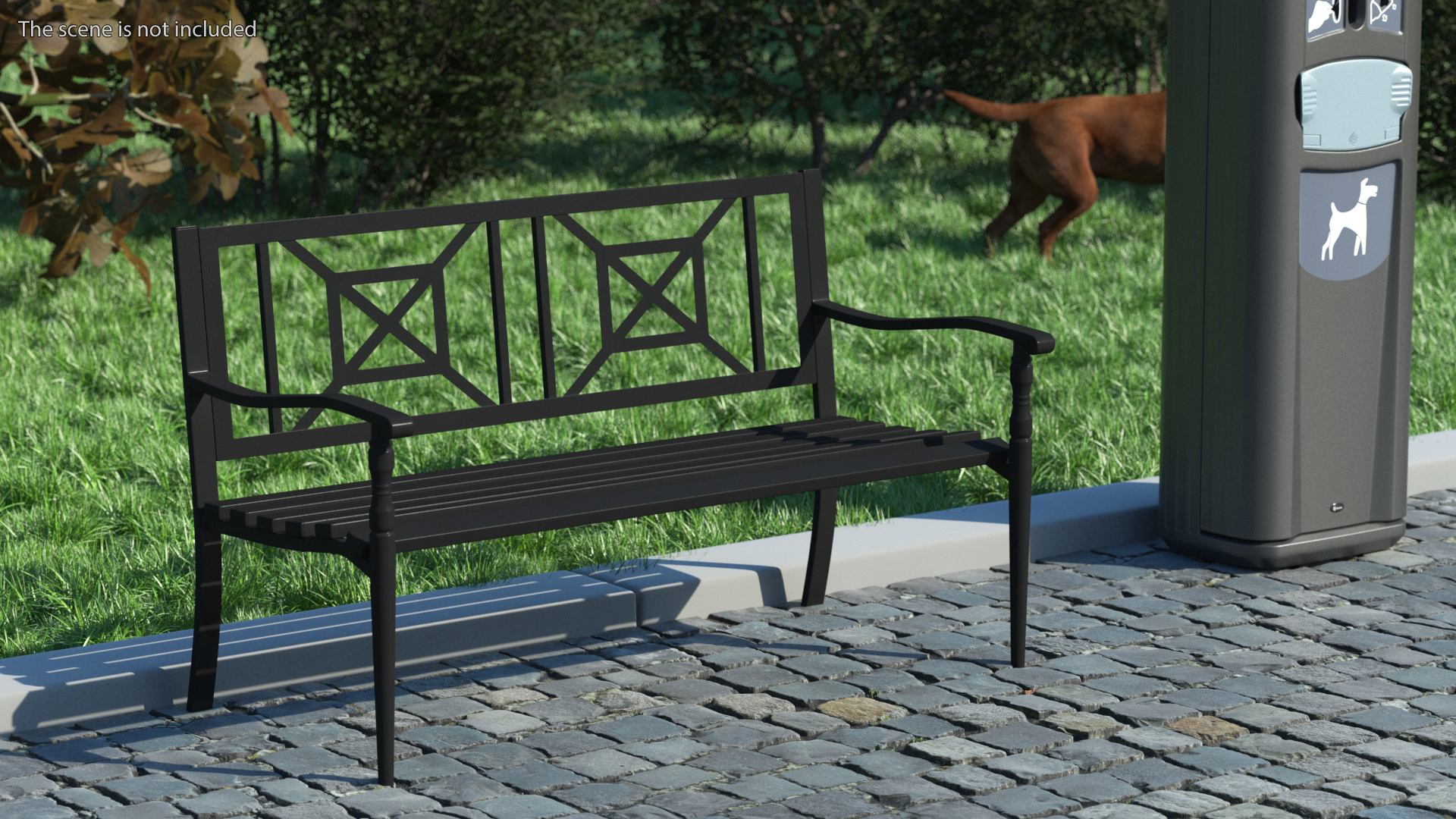 3D Urban Park Bench