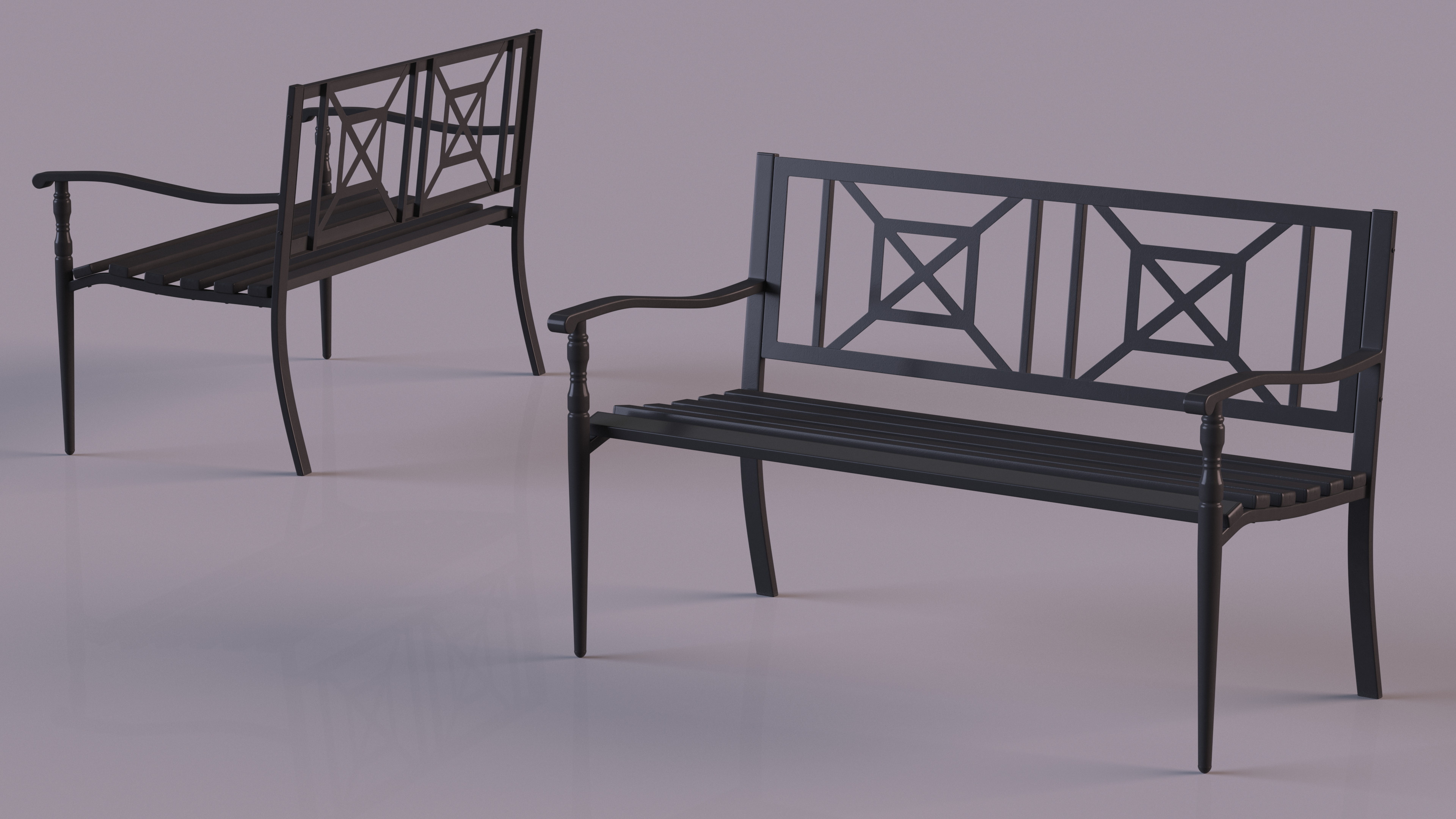 3D Urban Park Bench