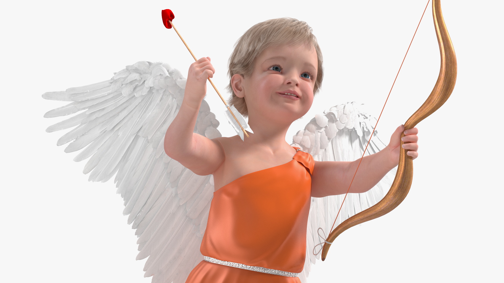 Angel Female with Cupid Boy 3D