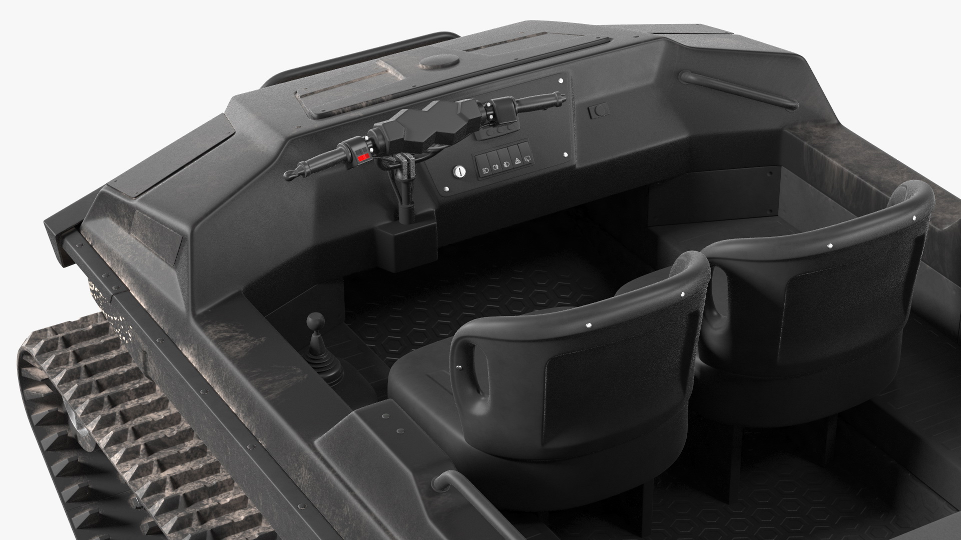Dirty Amphibious ATV No Roof Black 3D model