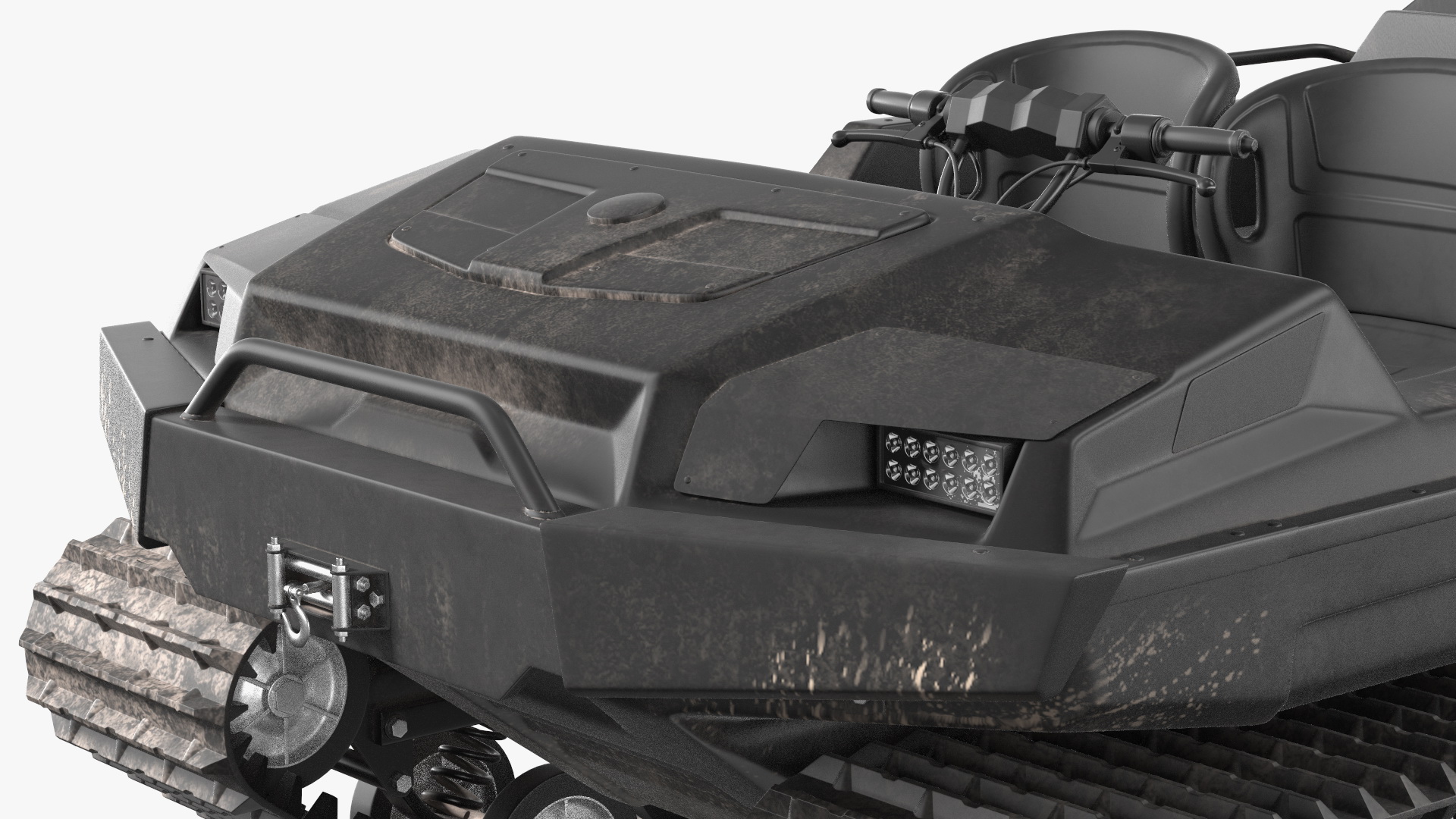 Dirty Amphibious ATV No Roof Black 3D model