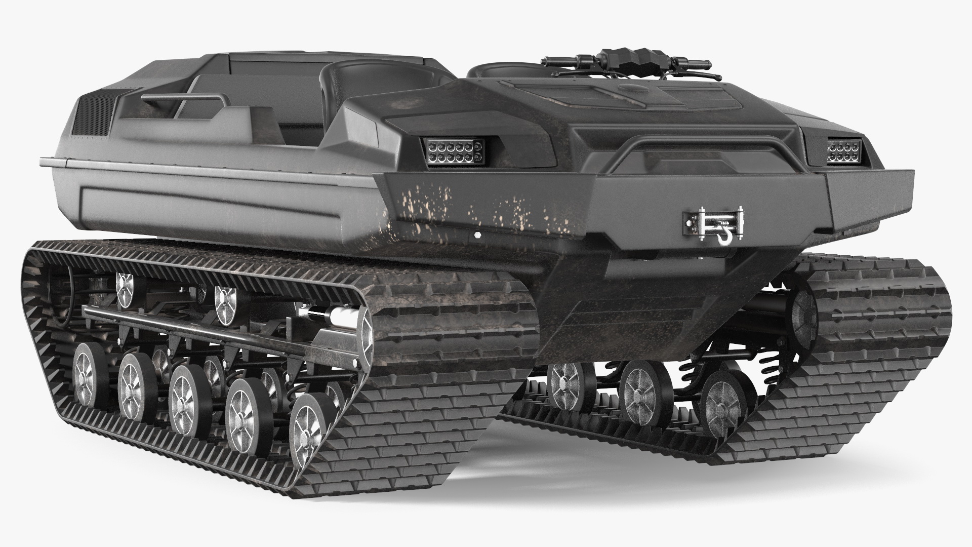 Dirty Amphibious ATV No Roof Black 3D model