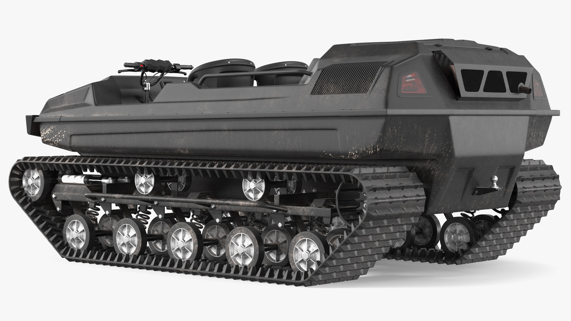Dirty Amphibious ATV No Roof Black 3D model