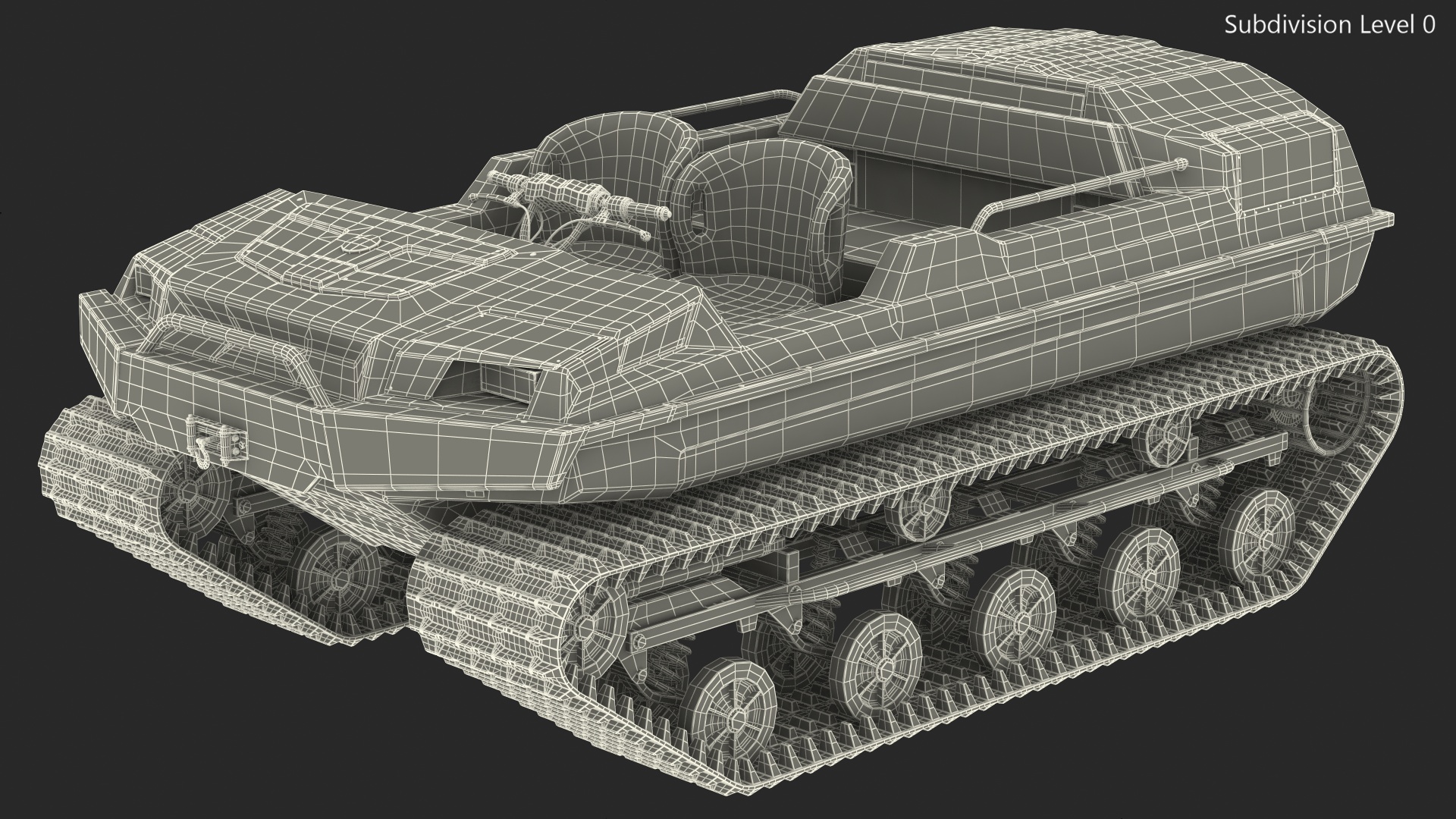 Dirty Amphibious ATV No Roof Black 3D model