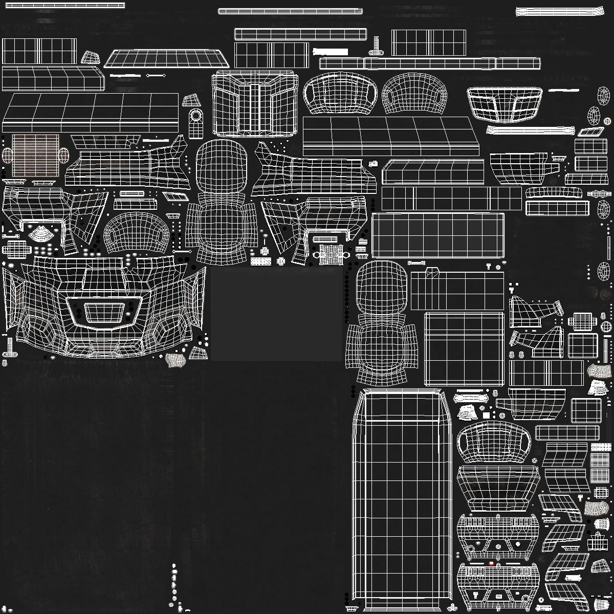 Dirty Amphibious ATV No Roof Black 3D model