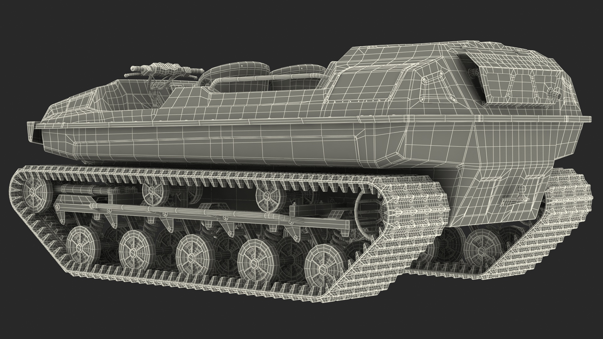 Dirty Amphibious ATV No Roof Black 3D model