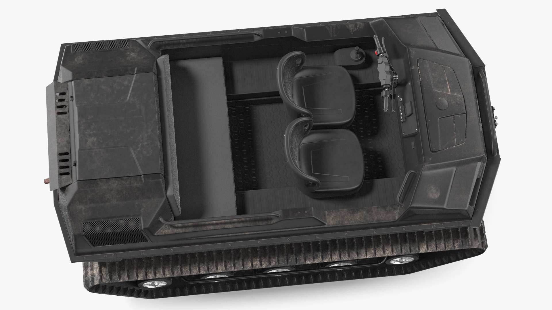 Dirty Amphibious ATV No Roof Black 3D model