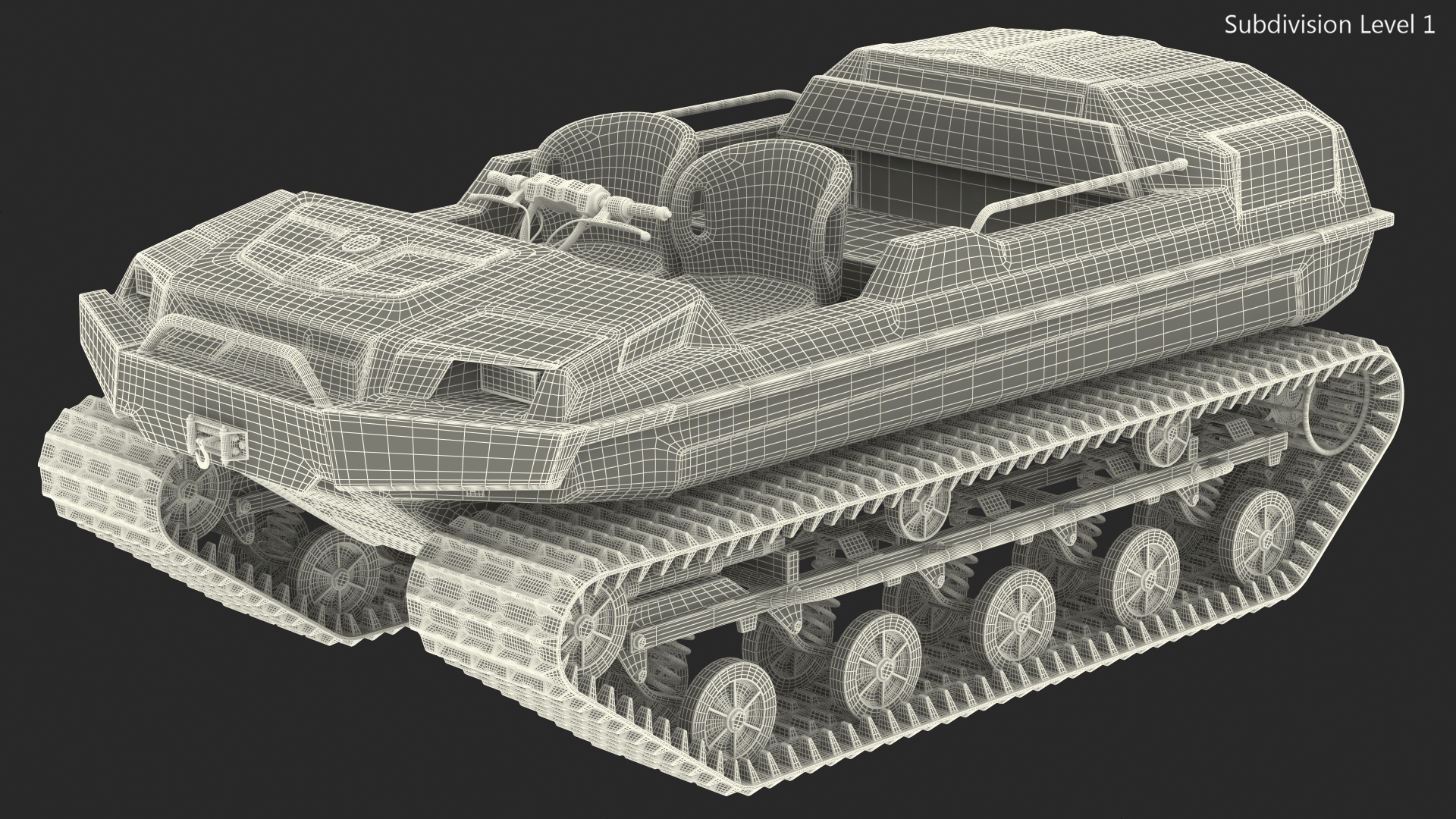 Dirty Amphibious ATV No Roof Black 3D model