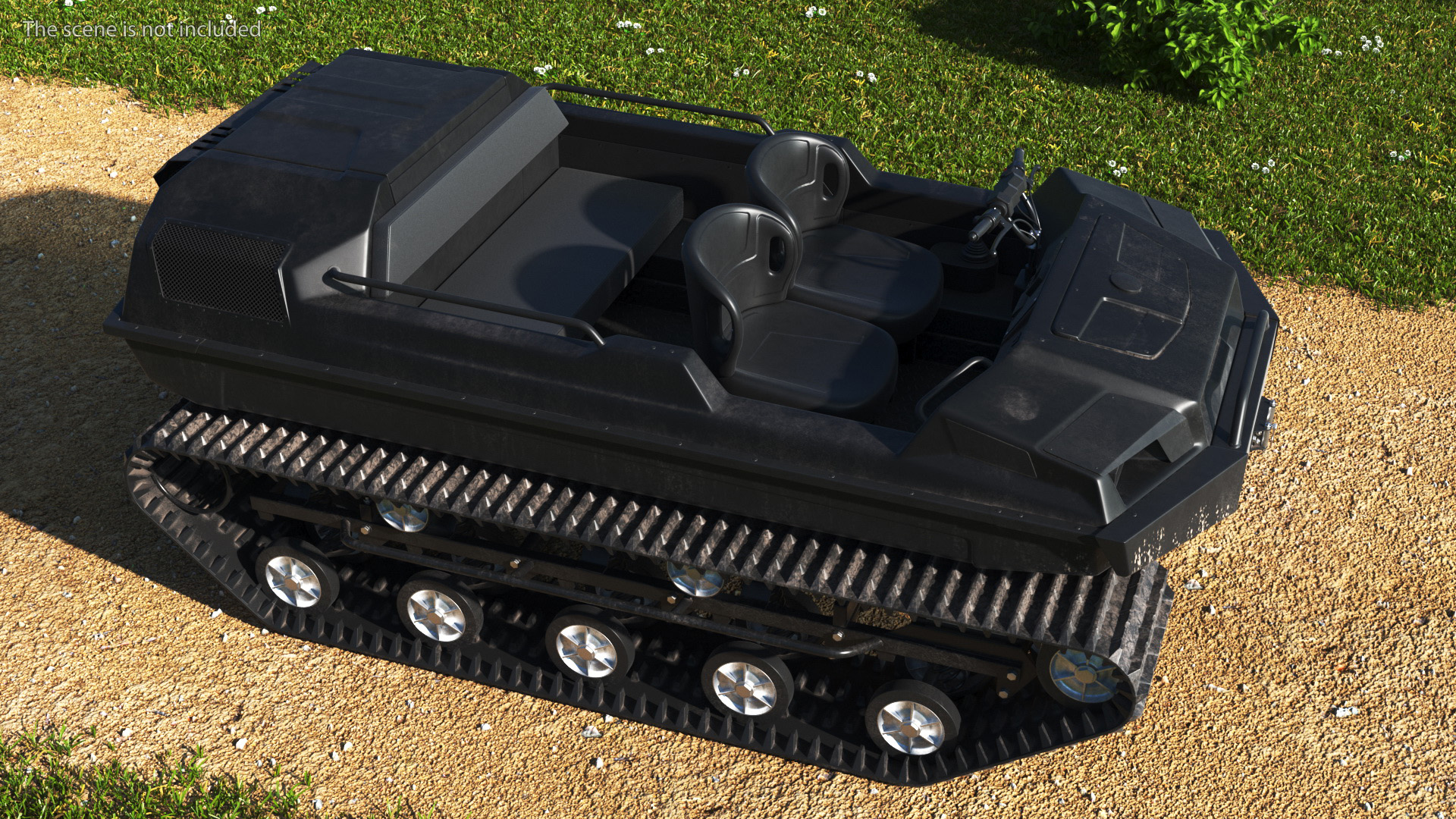 Dirty Amphibious ATV No Roof Black 3D model