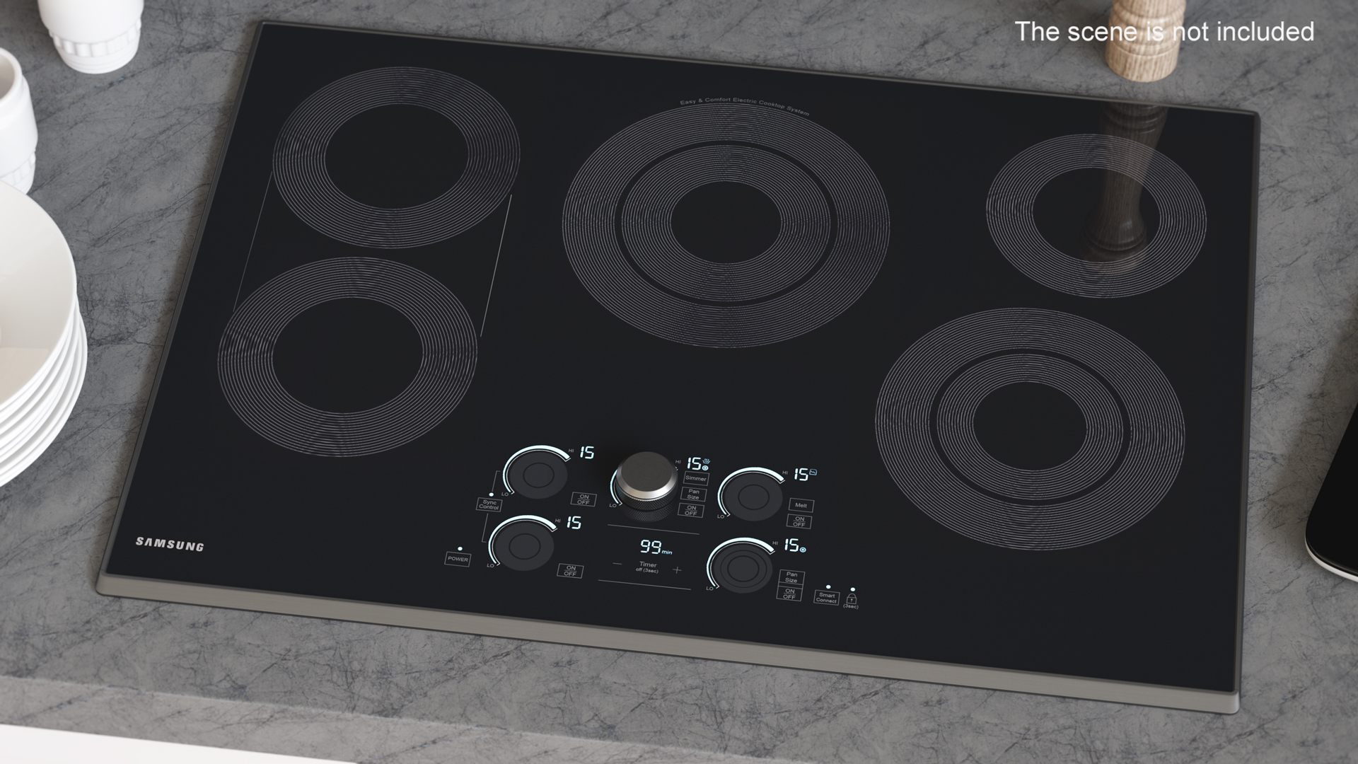 3D Smart Electric Samsung Cooktop Black
