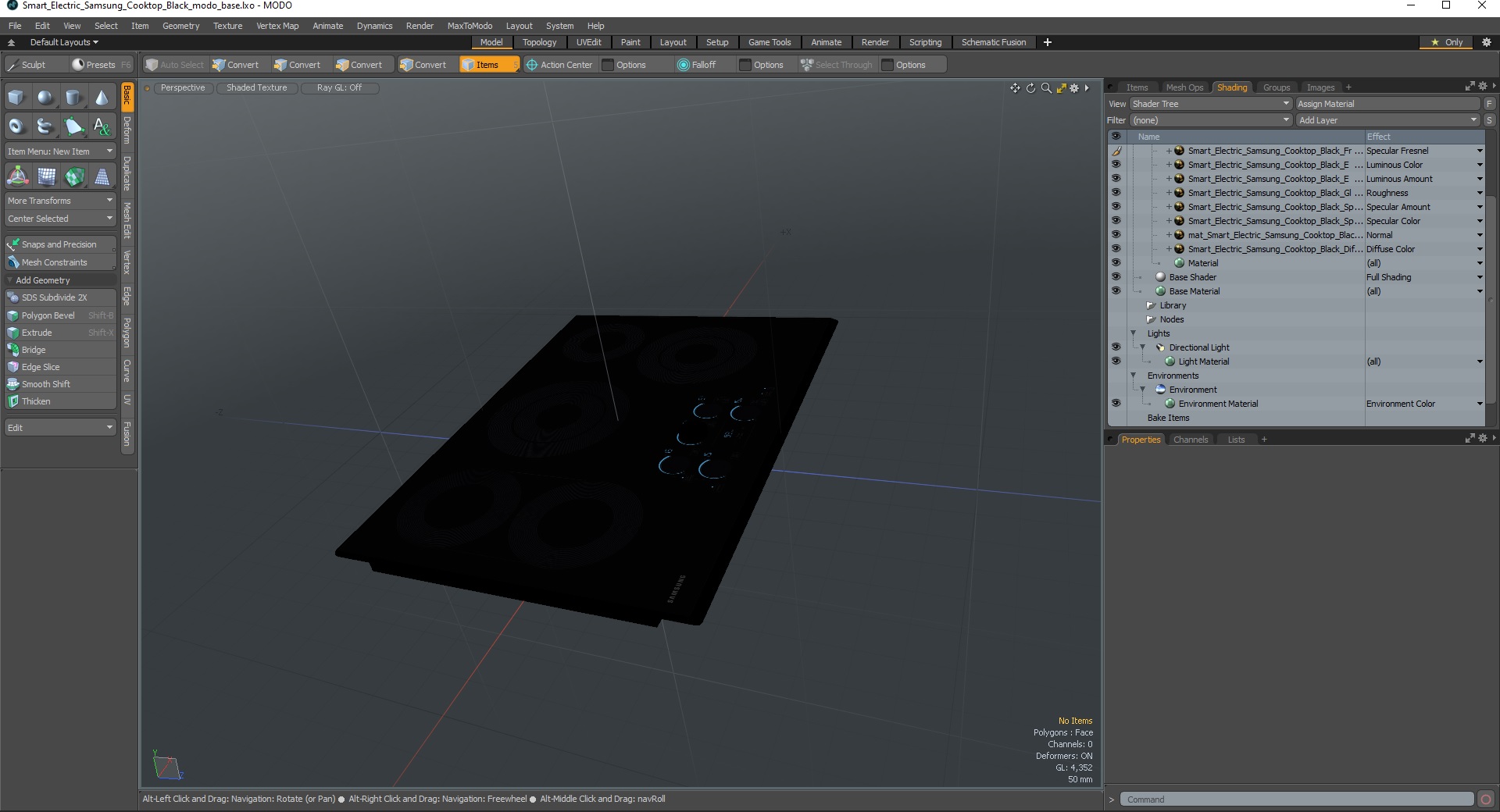 3D Smart Electric Samsung Cooktop Black