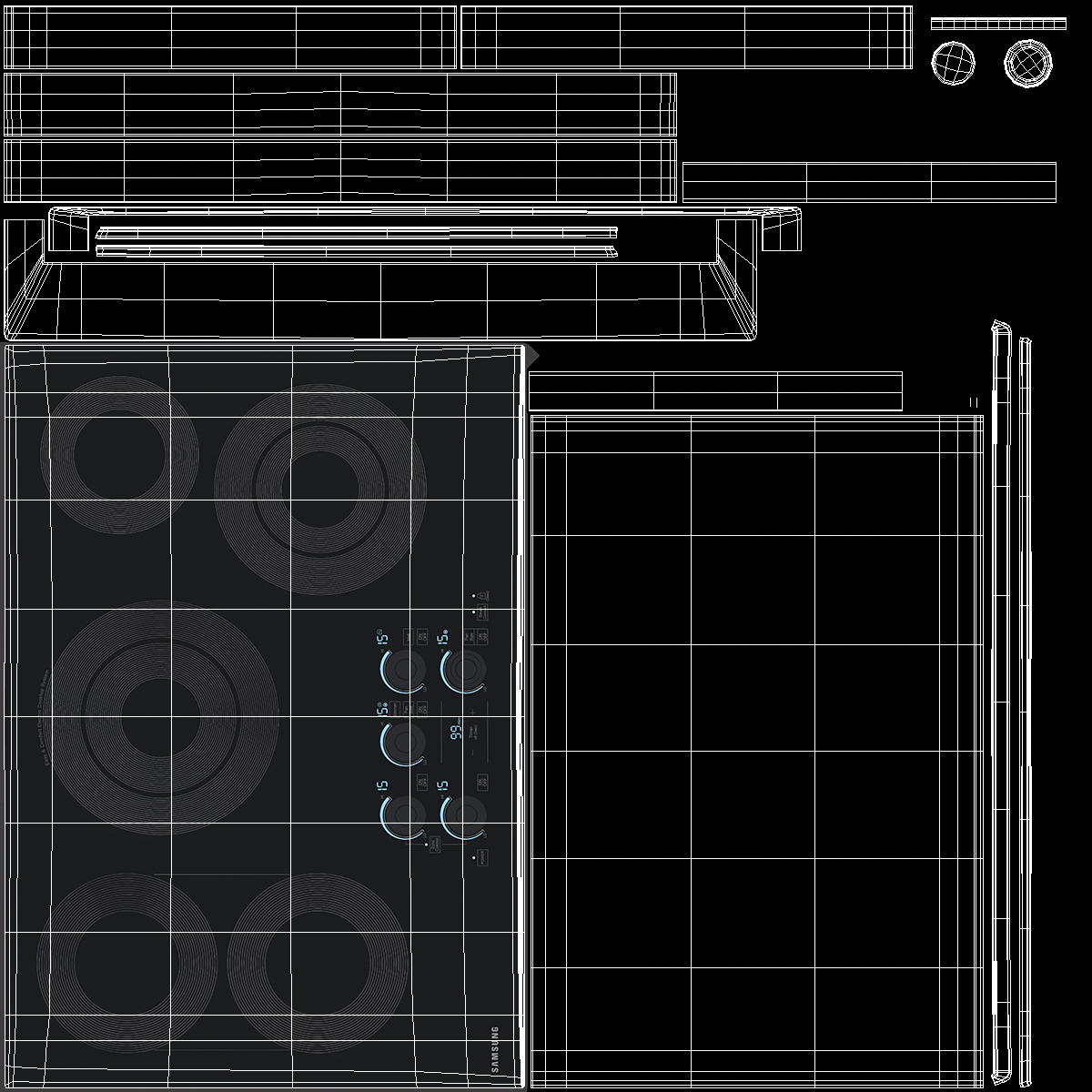 3D Smart Electric Samsung Cooktop Black
