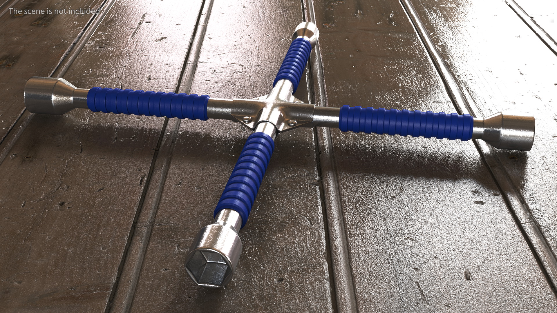 3D Anti Slip Four Way Lug Nut Wrench model
