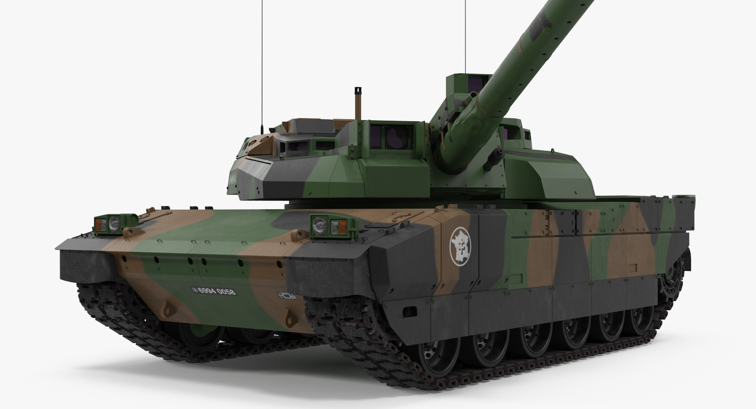 3D model AMX 56 Leclerc French Main Battle Tank Rigged