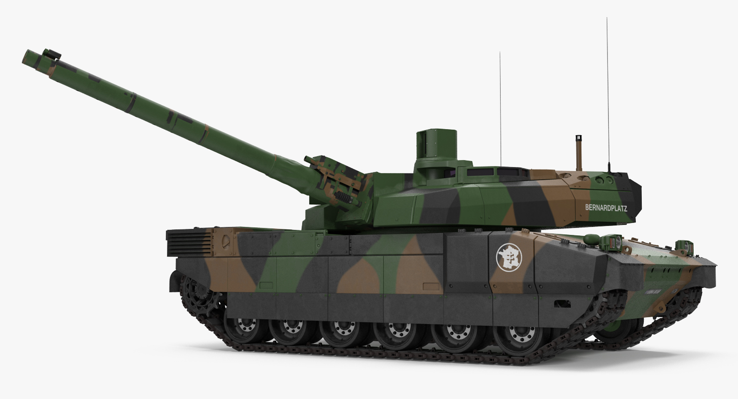 3D model AMX 56 Leclerc French Main Battle Tank Rigged