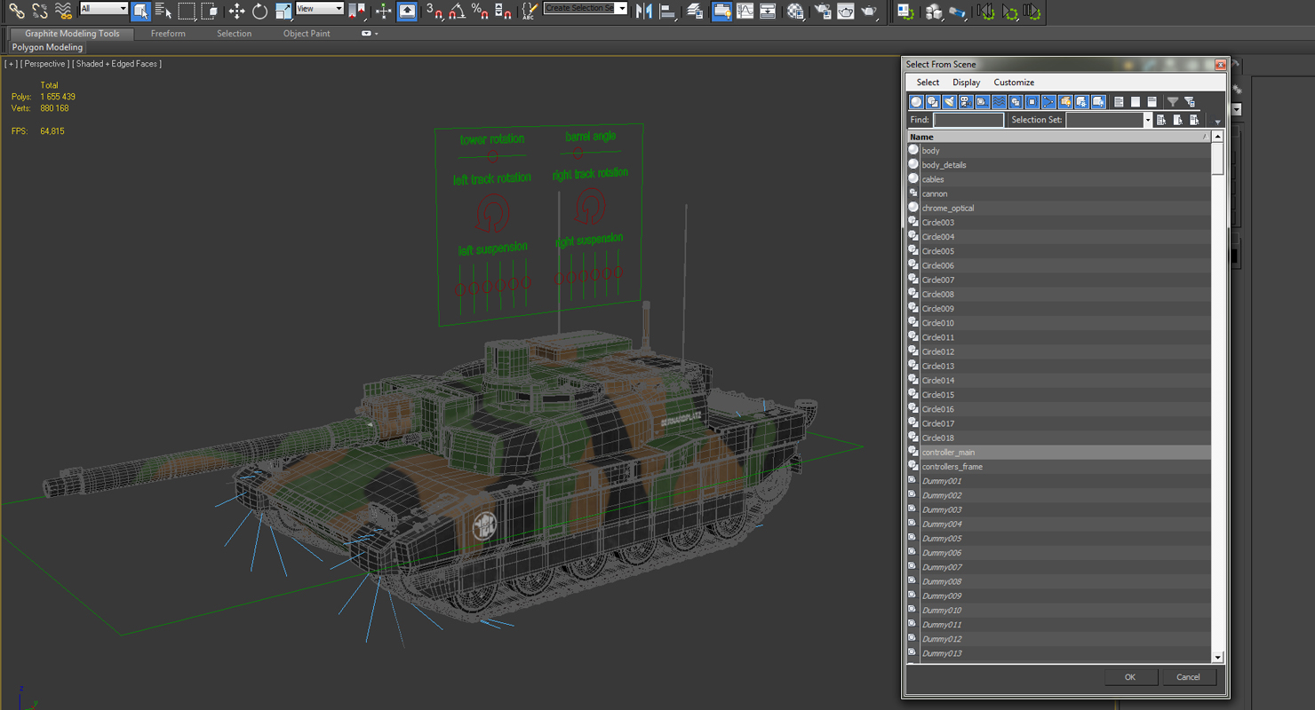 3D model AMX 56 Leclerc French Main Battle Tank Rigged